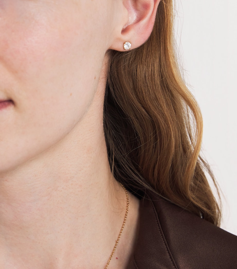 Yellow Gold and Diamond Stud Earrings (1.00ctw) YELLOW GOLD Image 2