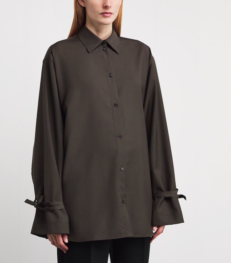 Wool Tie-Cuff Shirt 273 PEPPER Image 3