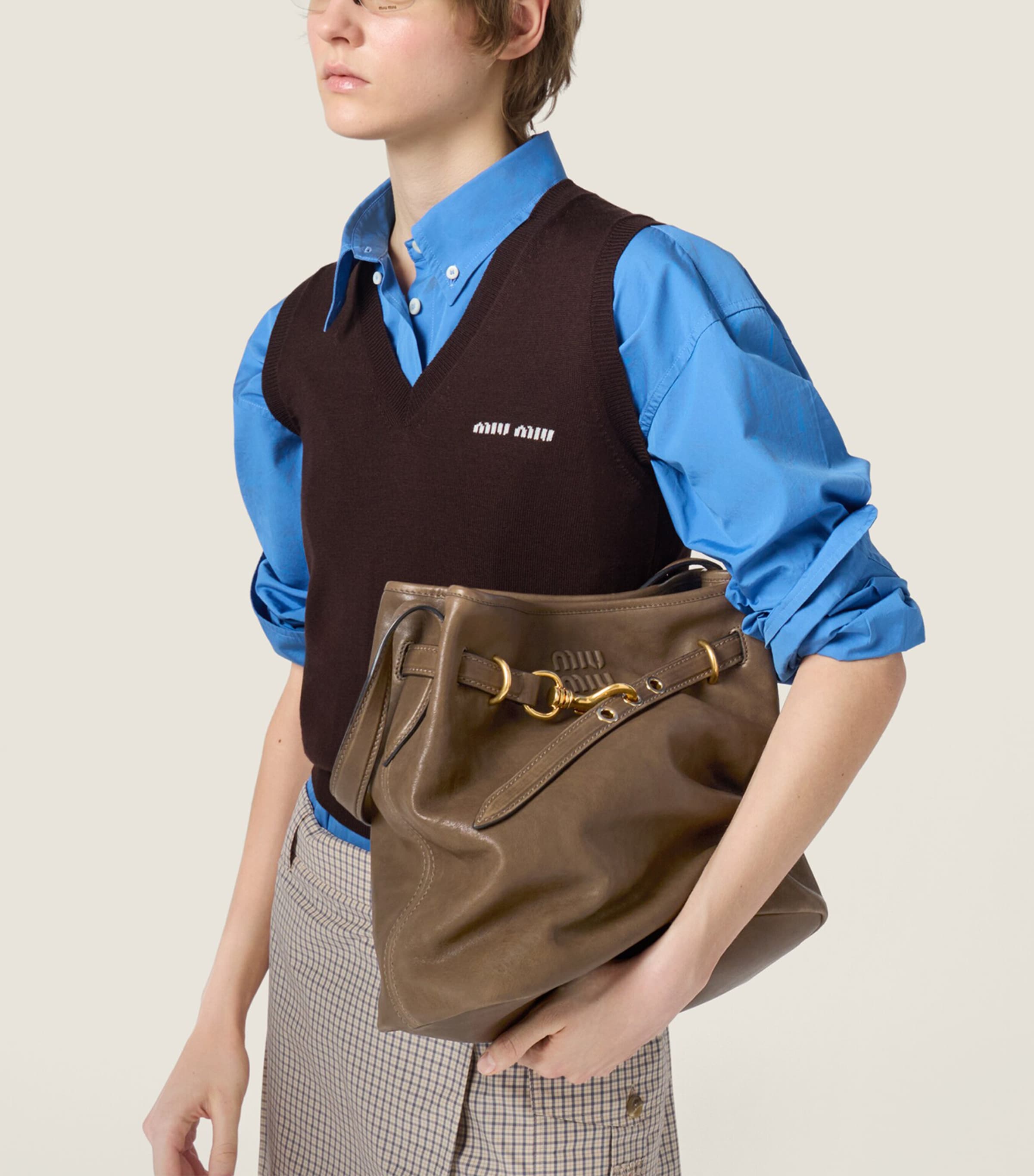 Miu Miu Womens Nappa Leather Aventure Bucket Bag Image 2