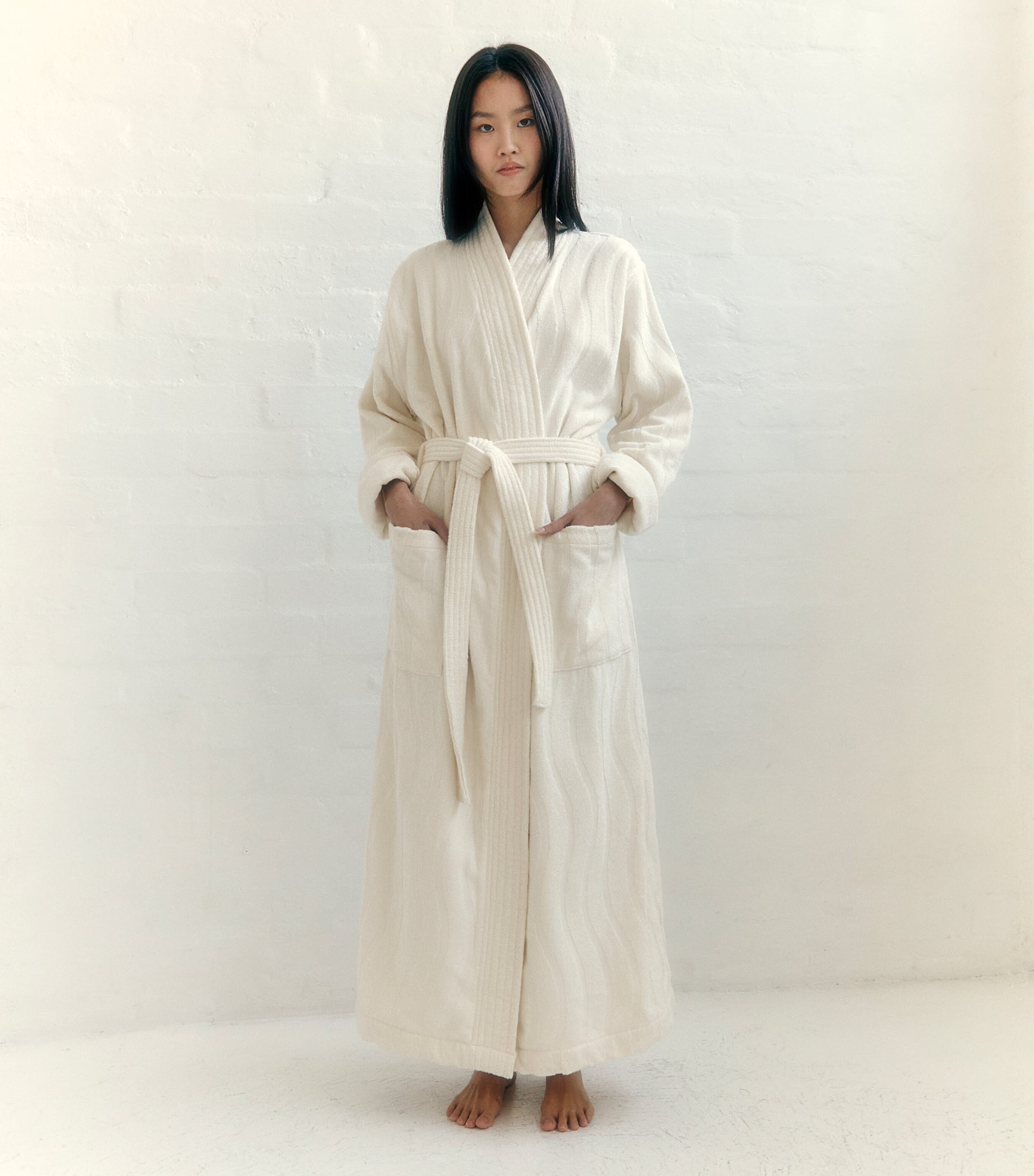 Organic Cotton Sulis Bathrobe (XS/S) IVORY Image 3