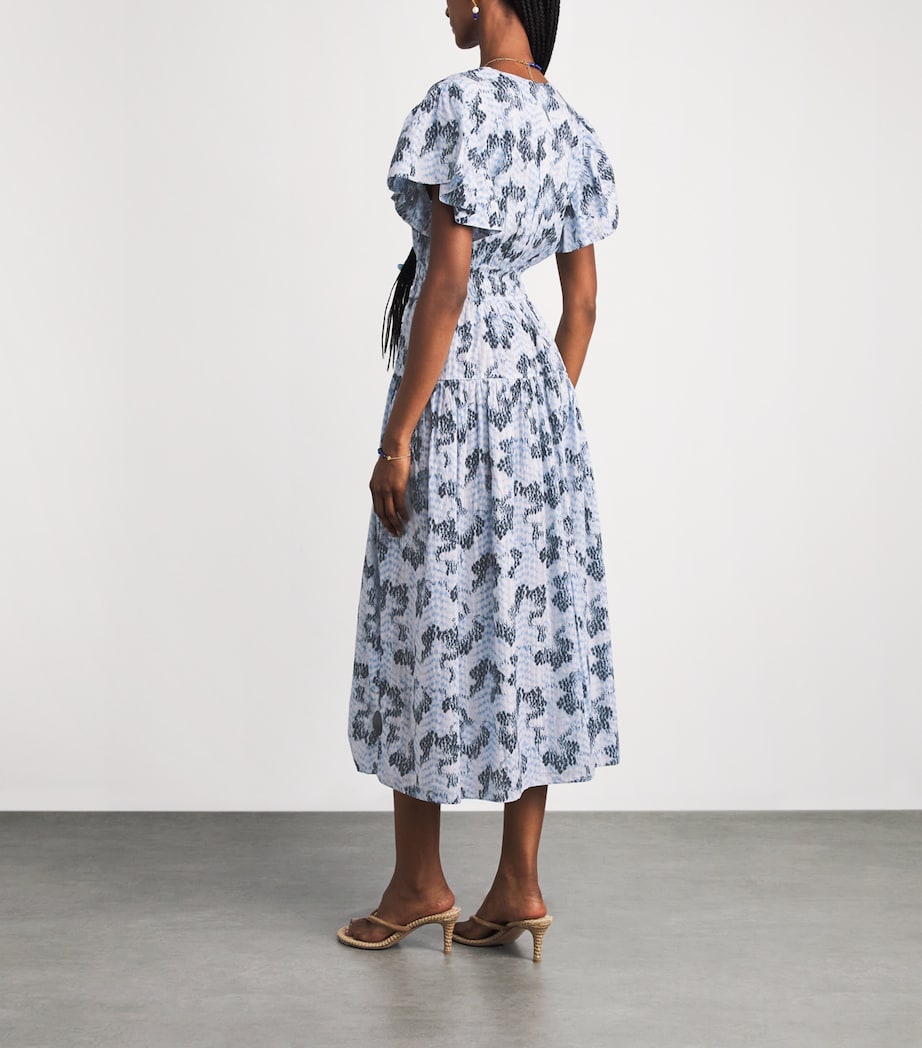 Ulla Johnson Womens Cotton-Blend Lyria Midi Dress Ciel Image 4