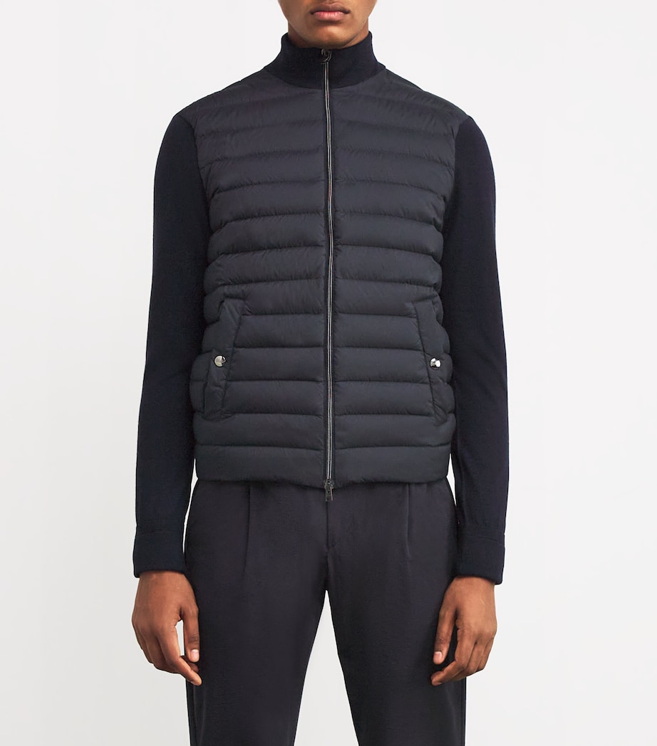 Virgin Wool-Silk Padded Jacket 9280BLU NAVY Image 3