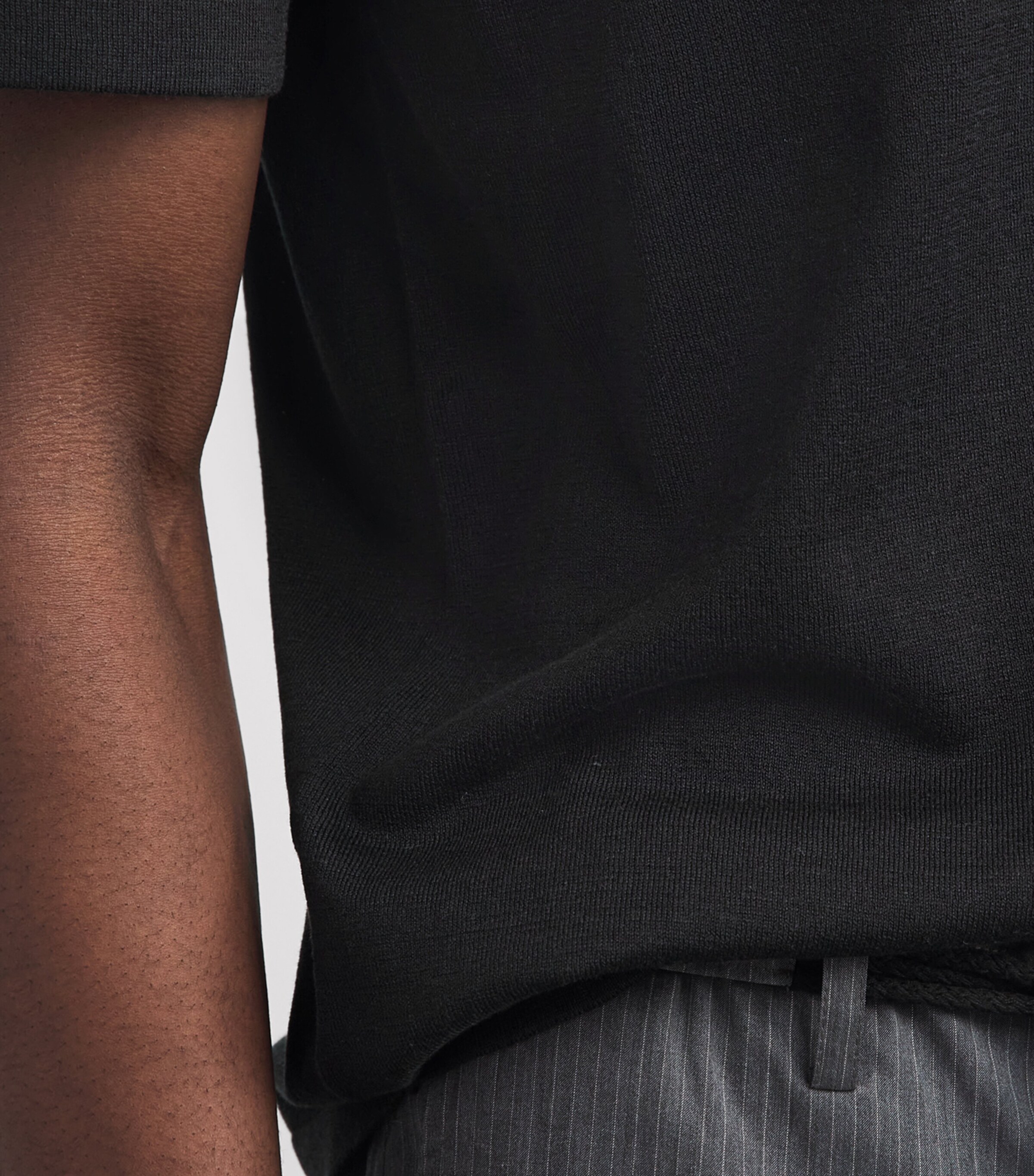 Simkhai Mens Silk-Blend Duke T-Shirt Black Image 3