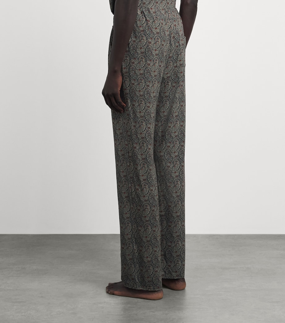 Homebody Mens Stretch-Modal Paisley Pyjama Bottoms Neem Image 5