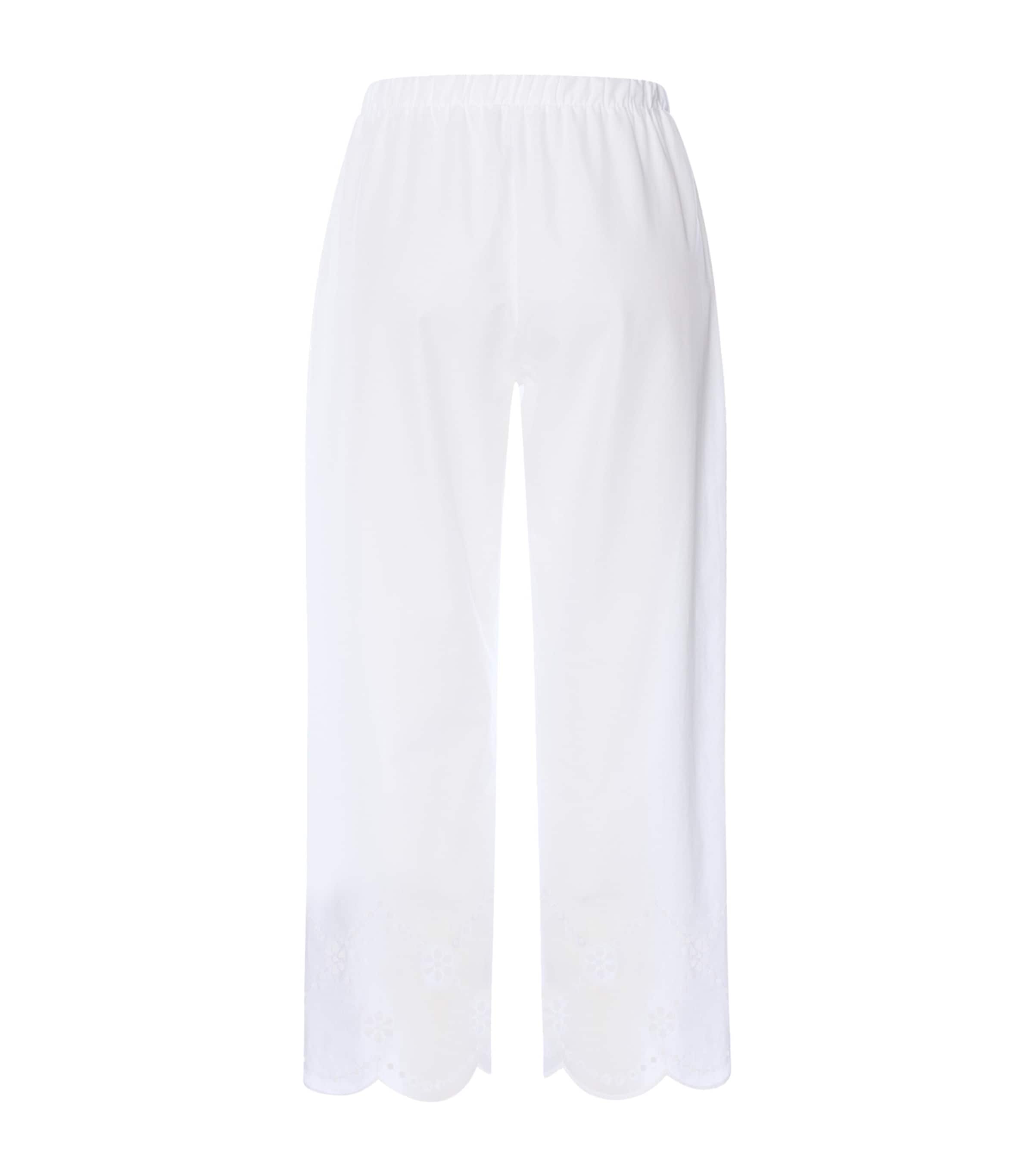 Hanro Womens Broderie Anglaise Cropped Trousers White Image 5