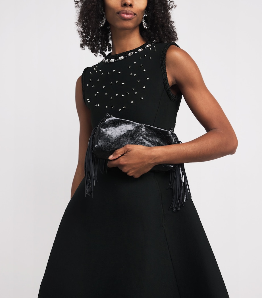 Embellished Mini Skater Dress BLACK Image 6