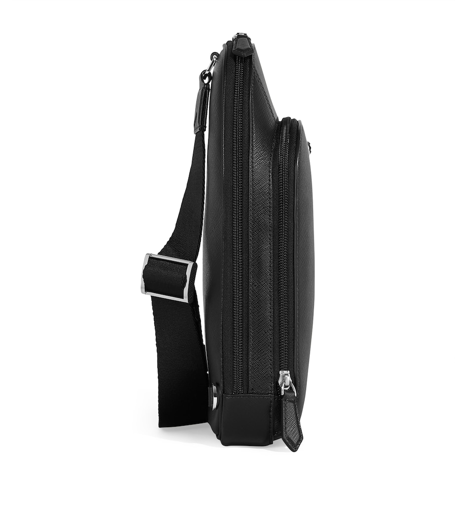 Leather Sartorial Sling Bag BLACK Image 2