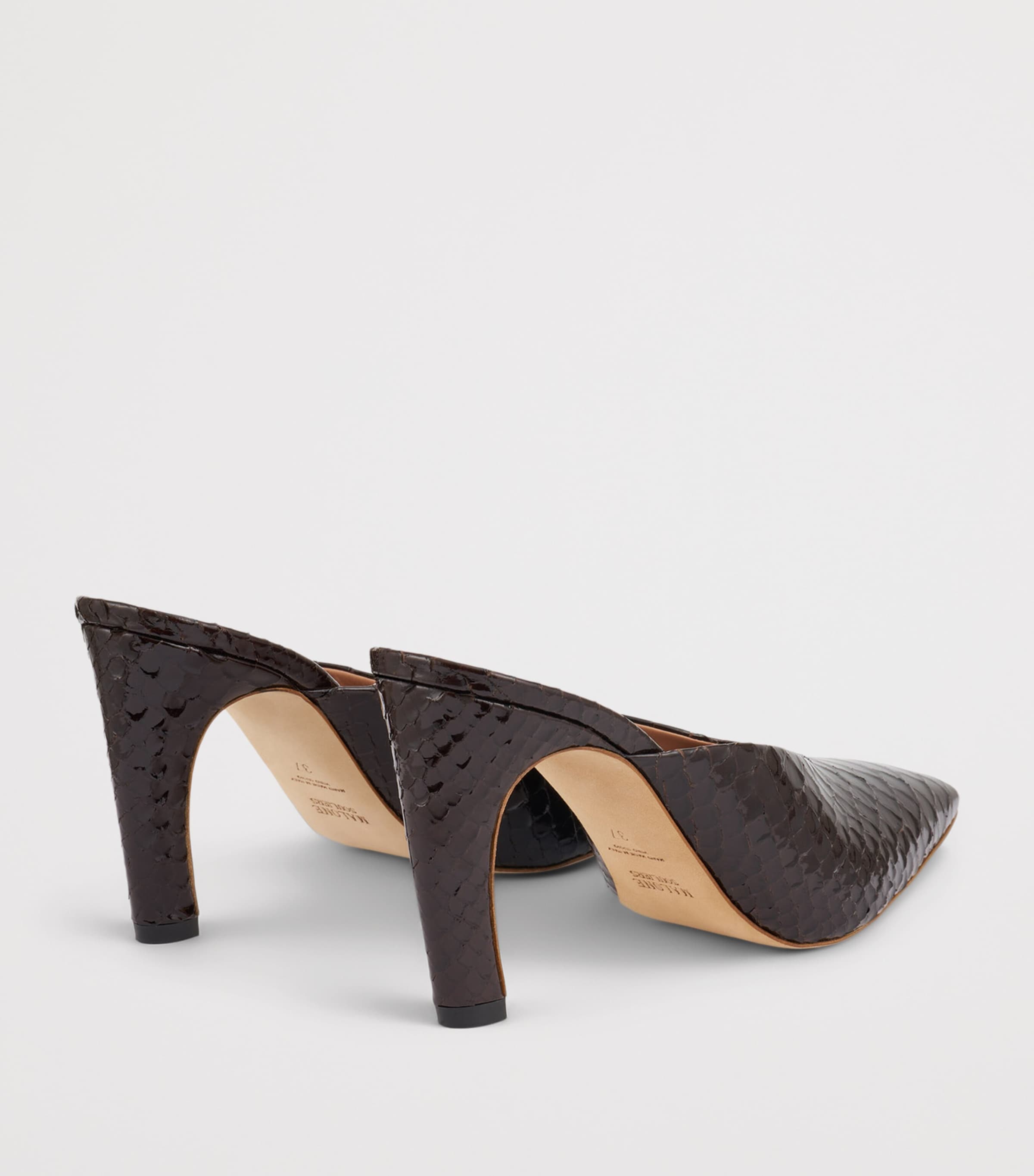 Malone Souliers Embossed Leather Rowe Mules 90 Dark Brown Image 4