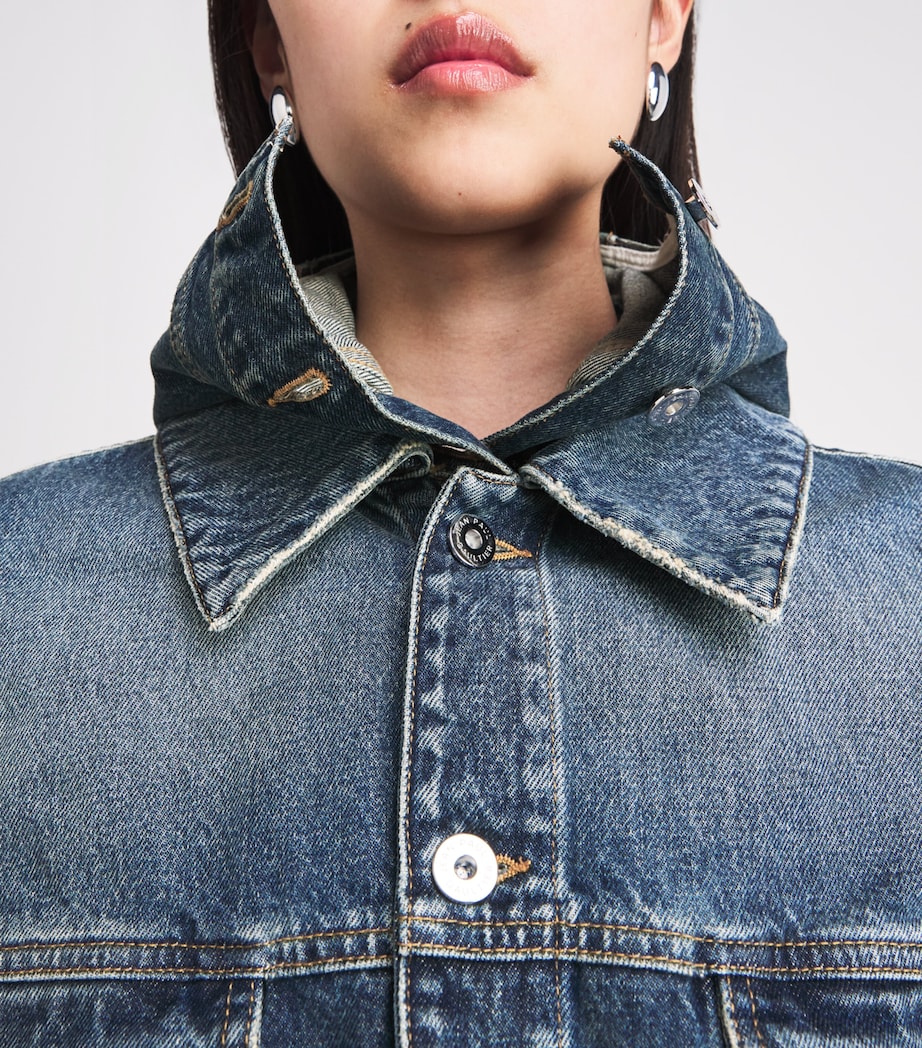 Hooded Double-Layer Denim Jacket 57-VINTAGEBLUE Image 7