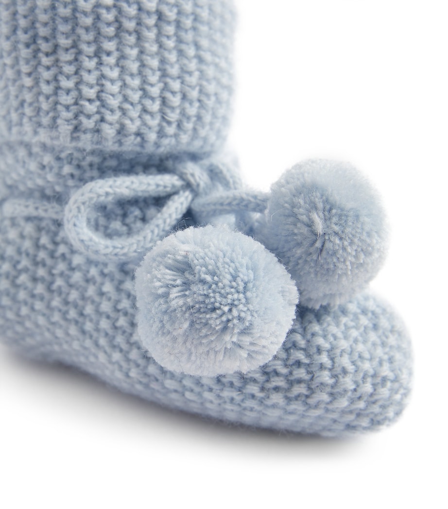 Pom-Pom Booties PALE BLUE Image 3