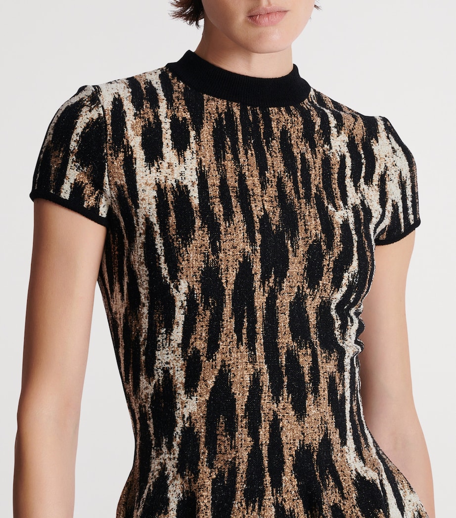 Leopard Print Mini Dress WHI MARRON/NATUREL Image 3