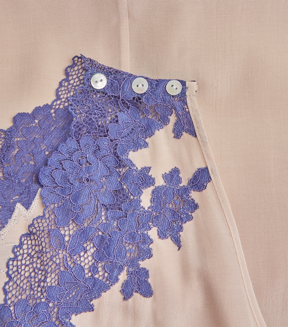 Lace-Trim Slip Dress PINKY BEIGE Image 5