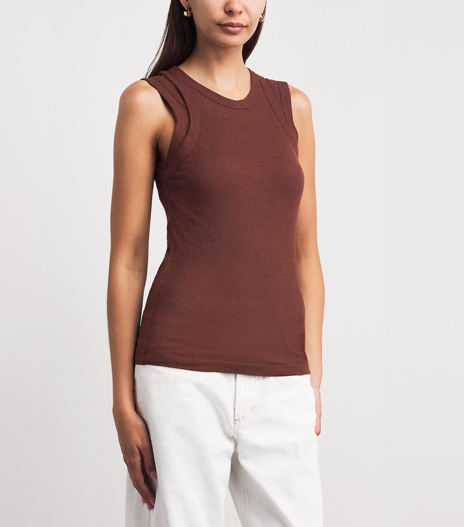 ME+EM Womens 2-In-1 Tank Top Cinnamon Brown Image 3