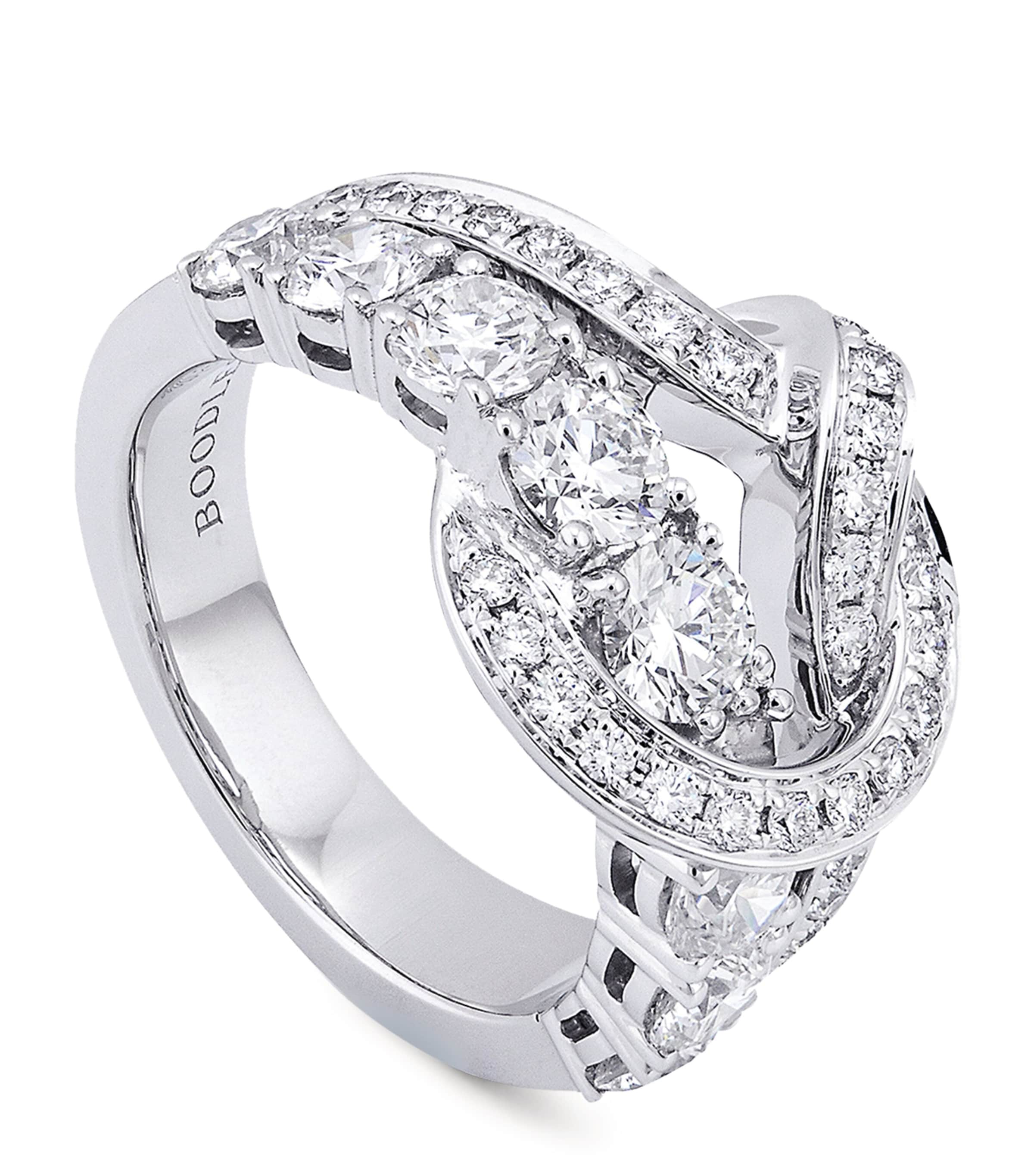 Boodles White Gold And Diamond The Knot Medium Ring