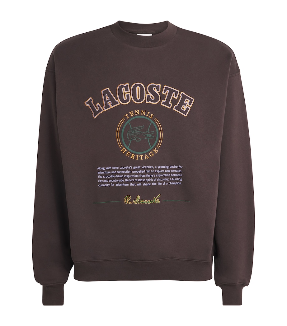 Cotton Logo-Embroidered Sweatshirt BROWN Image 1