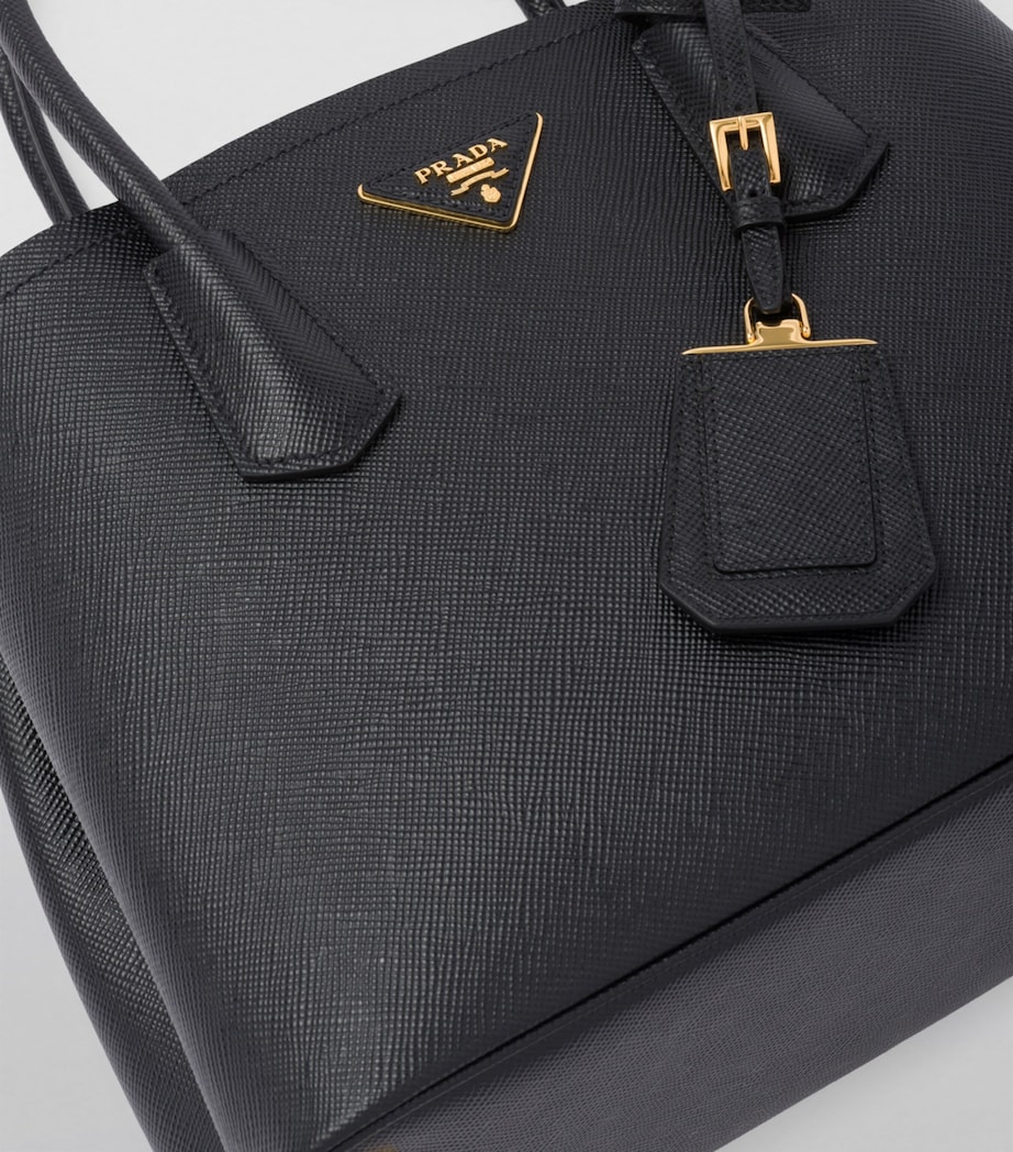 Prada Small Leather Saffiano Double Top-Handle Bag Image 4