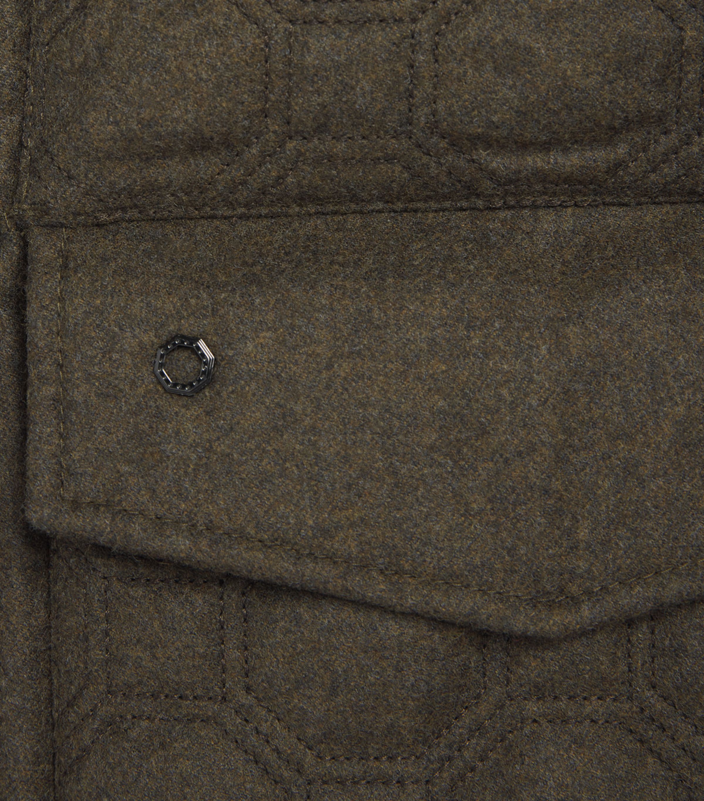 Stefano Ricci Kids Wool Puffer Coat (12-16 Years) Dark Greenc. Image 3