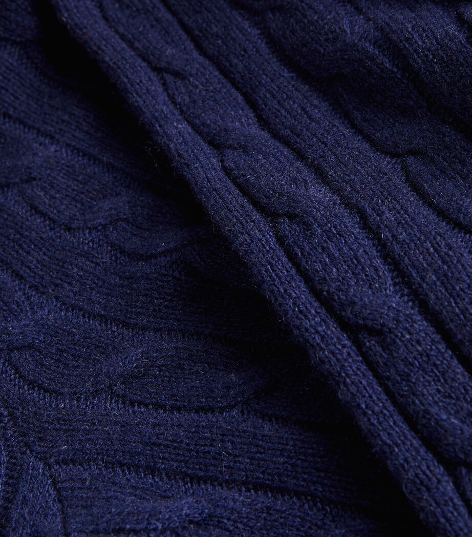 Polo Ralph Lauren Mens Cashmere Cable-Knit Sweater Blue Image 5