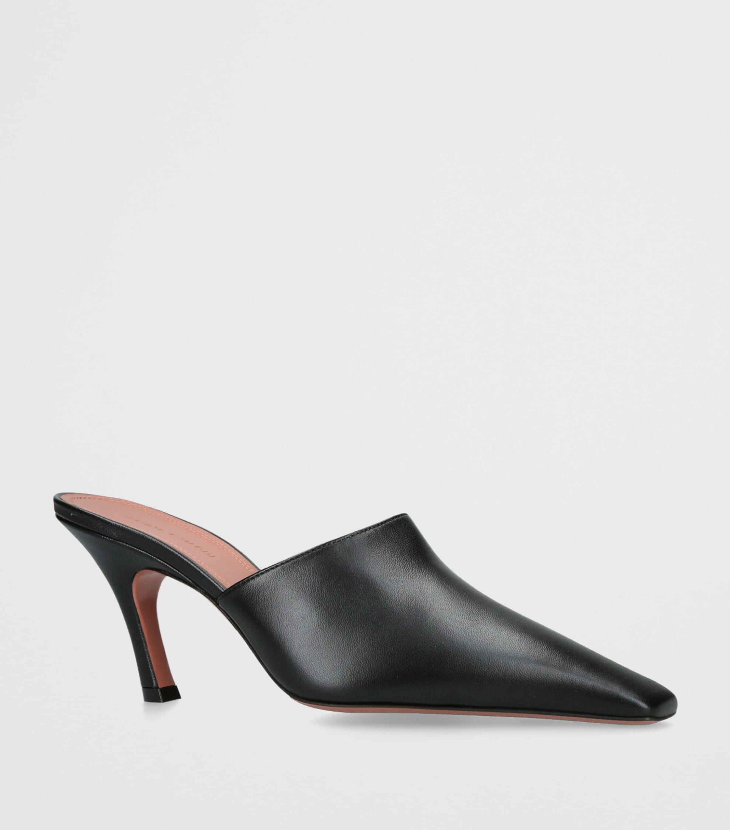 Leather Jamie Heeled Mules 80 BLACK Image 3