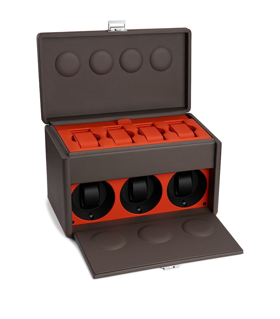 Rotore 7RT 3-Slot Watch Winder and Watch Case GREY Image 1