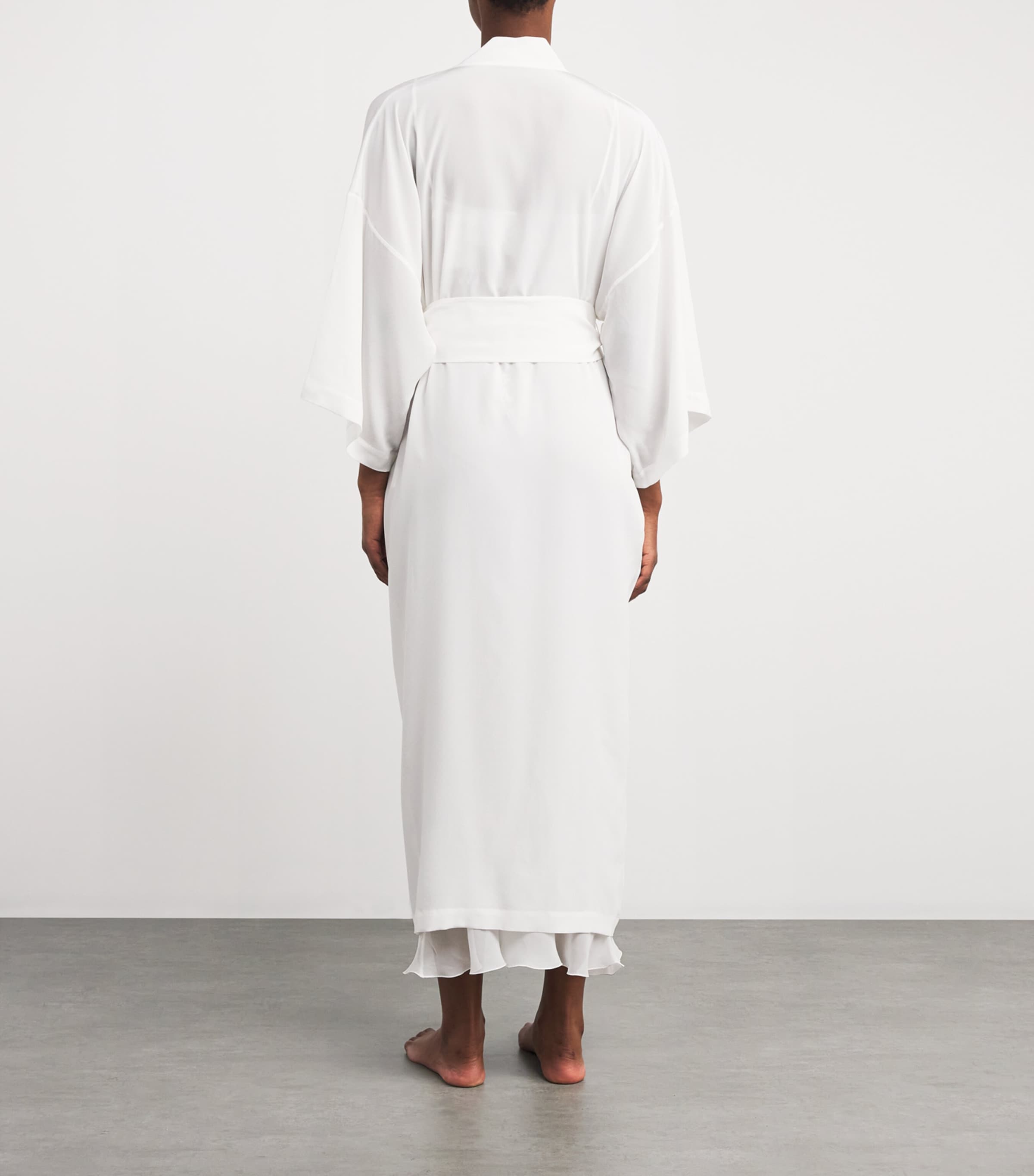 Silk Queenie Long Robe IVORY Image 3