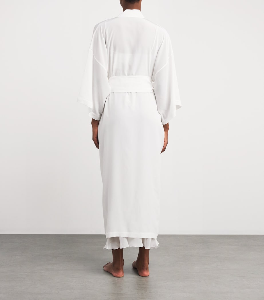 Silk Queenie Long Robe IVORY Image 3