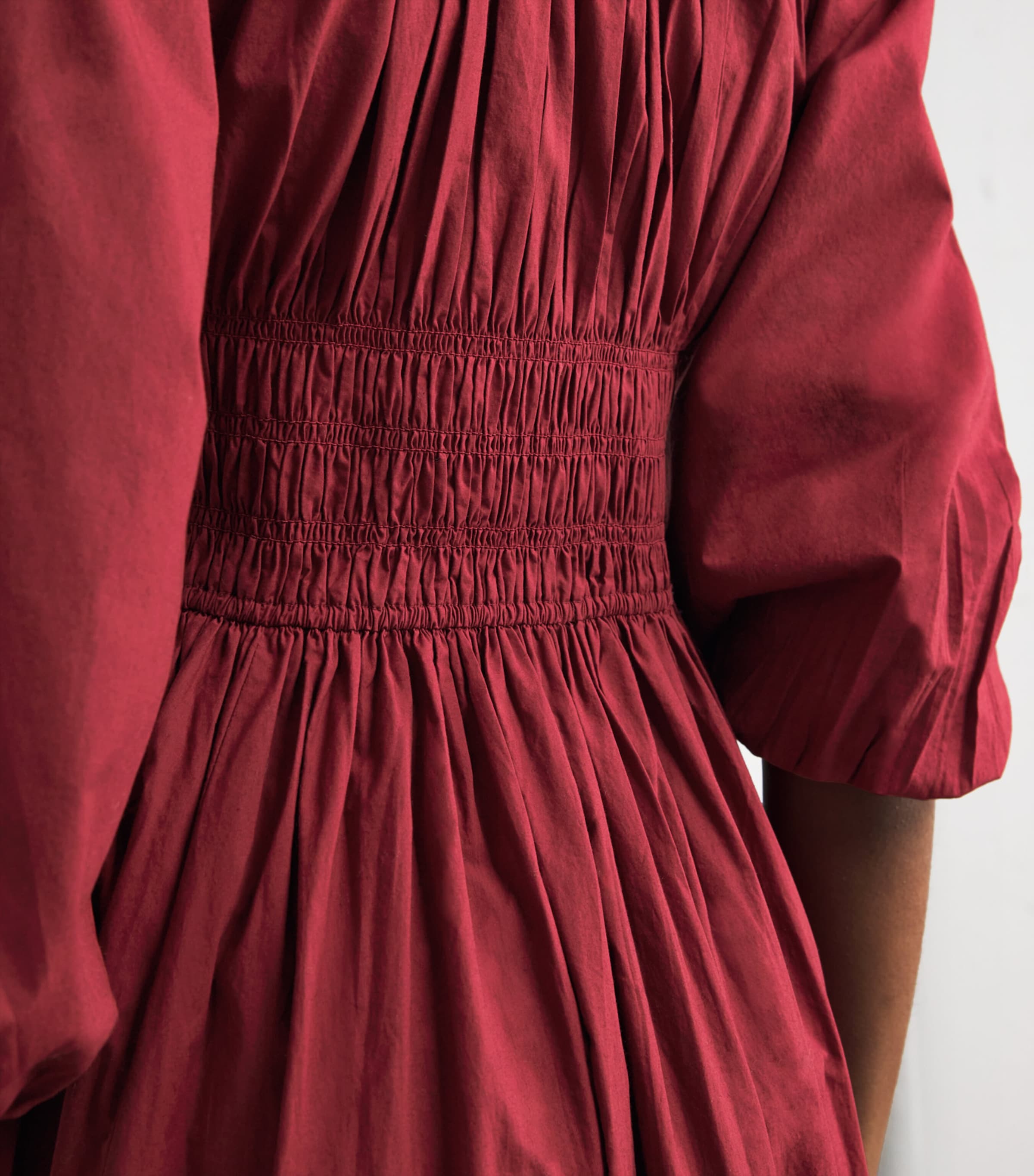 Organic Cotton Quintessa Midi Dress DEEP CRIMSON Image 4