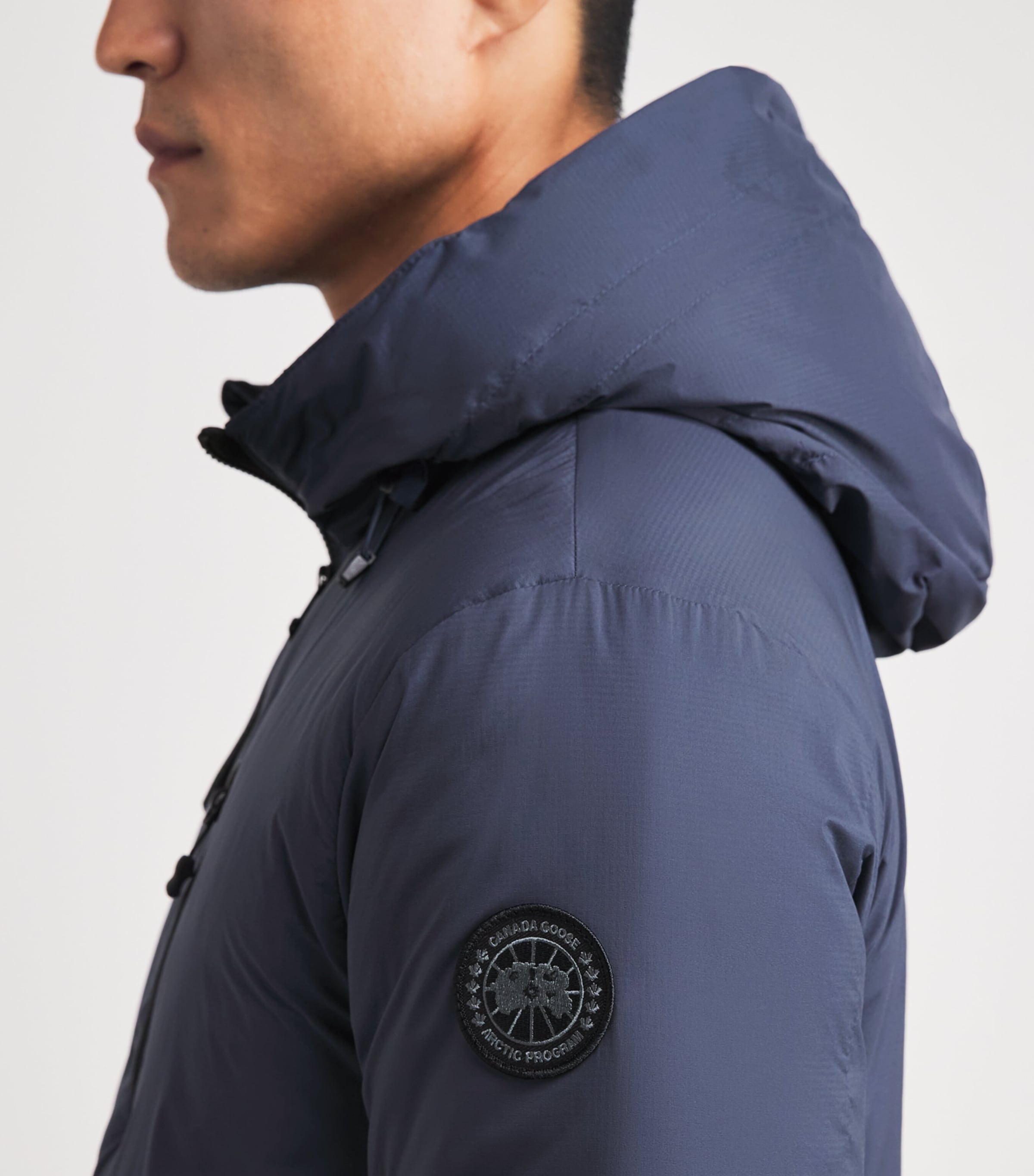 Canada Goose Mens Down Lodge Hooded Jacket Dusk Blue Image 3