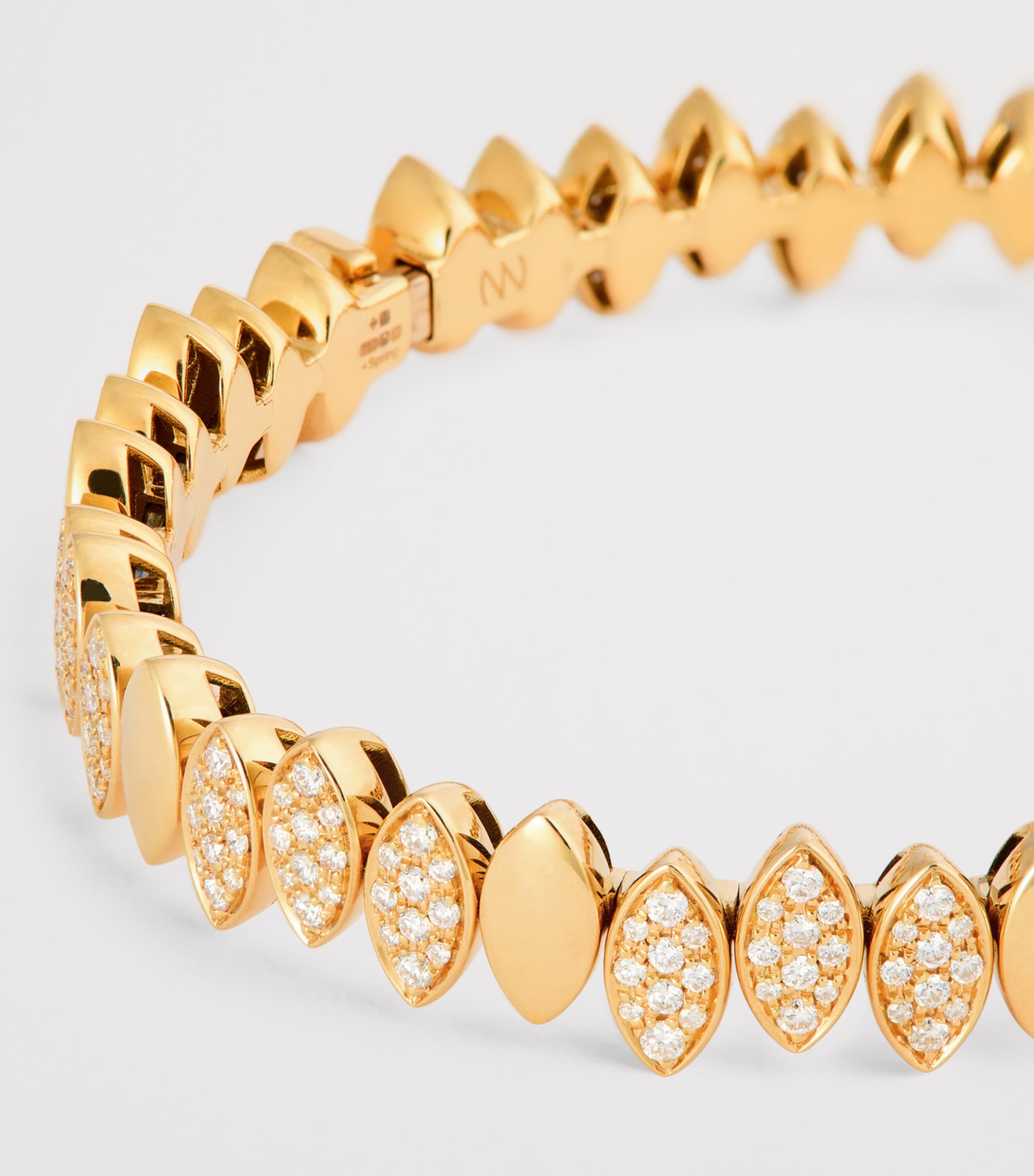 Yellow Gold and Diamond Navette Bangle YELLOW GOLD Image 4