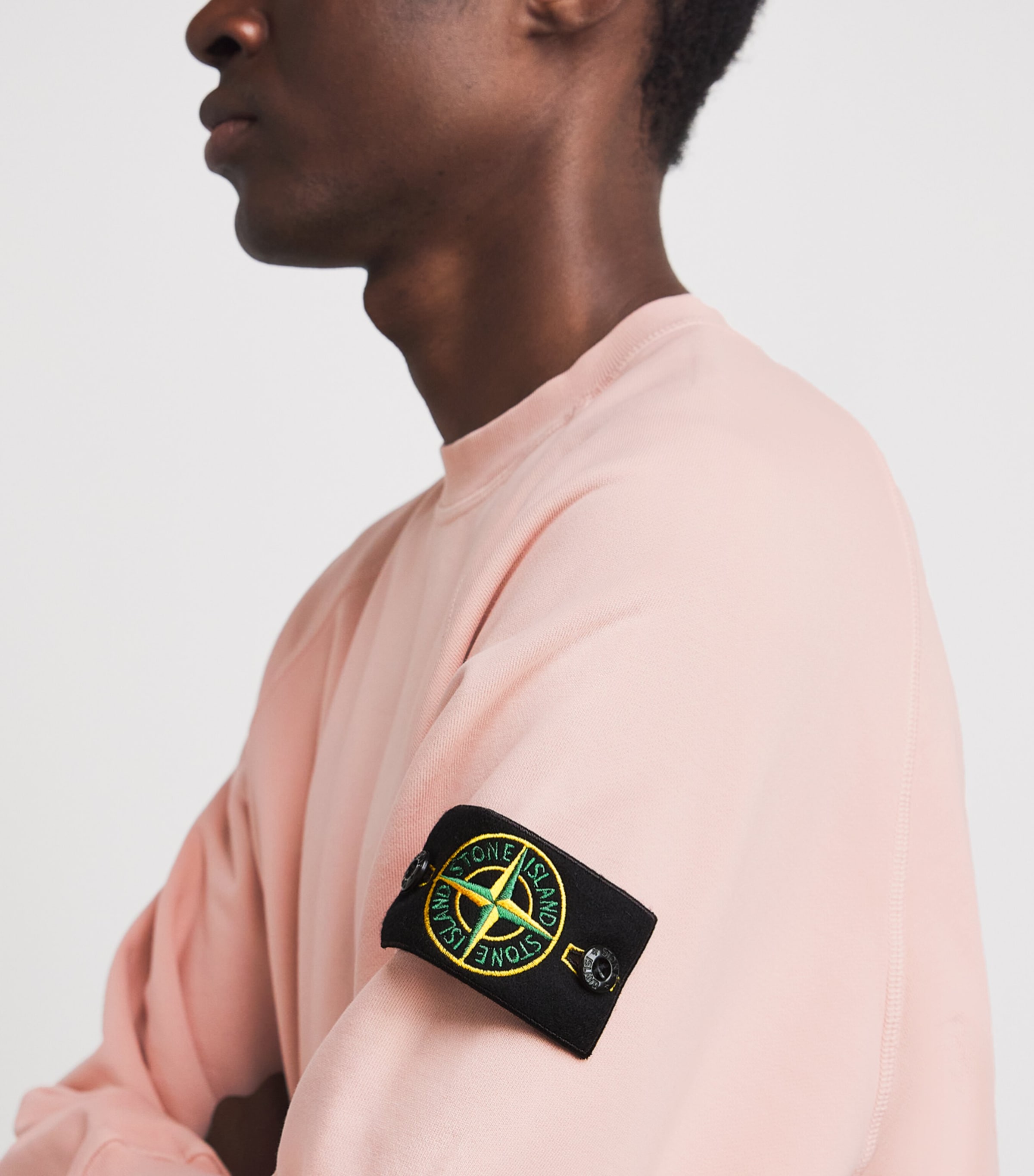 Stone Island Mens Cotton Compass Logo Sweatshirt Image 3