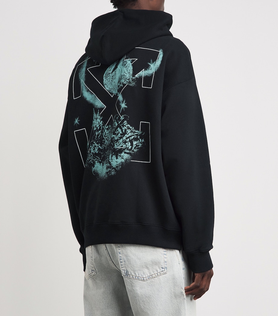 Off-White Mens Cotton Moon Arrows Hoodie Black Image 5