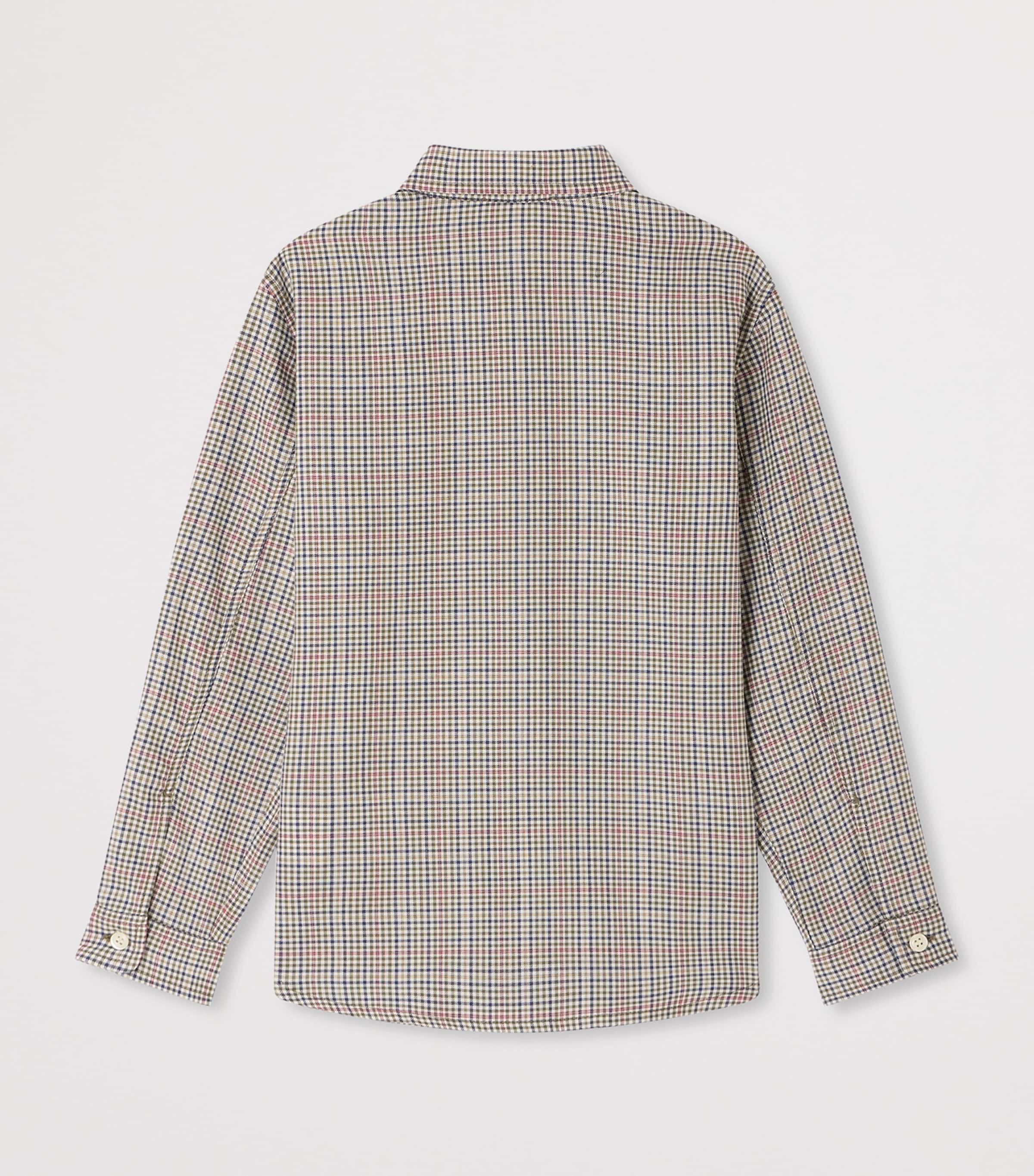 Bonpoint Cotton Gingham Shirt (4-8 Years) Ca Kaki Fonce Image 2