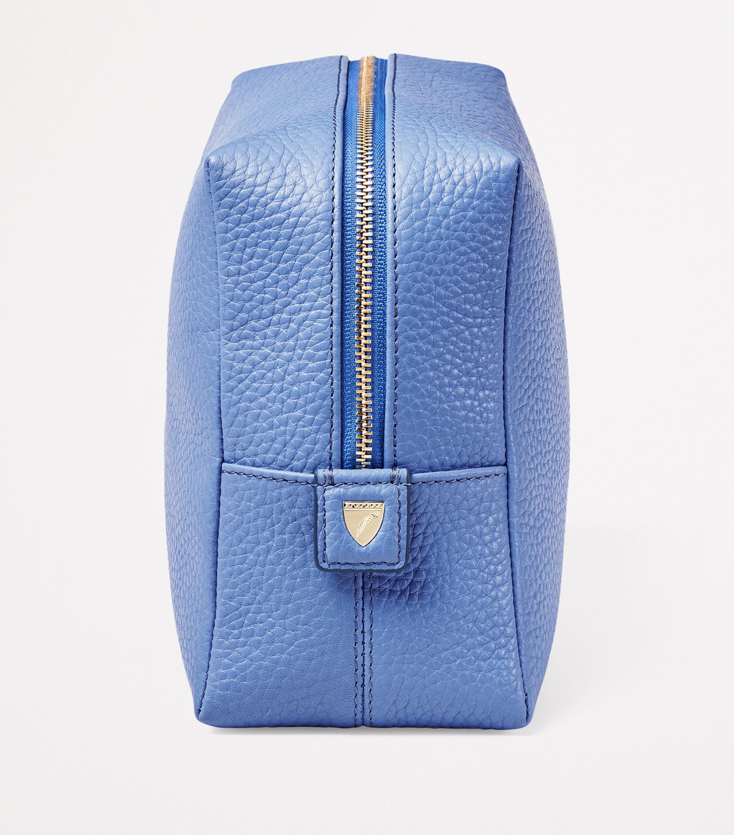 Aspinal Of London Leather London Wash Bag Capri Blue Image 3