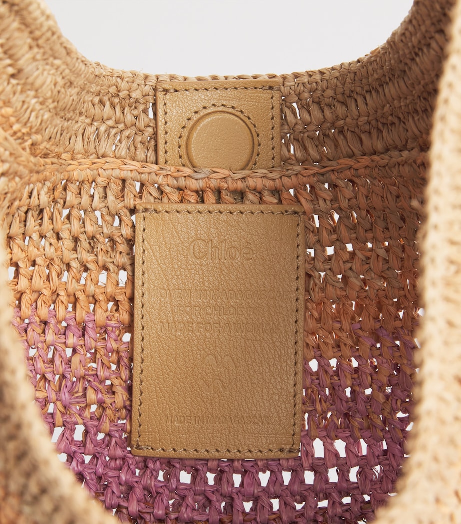 Chloé Raffia Gradient Summer Banana Shoulder Bag Bleached Brown Image 4