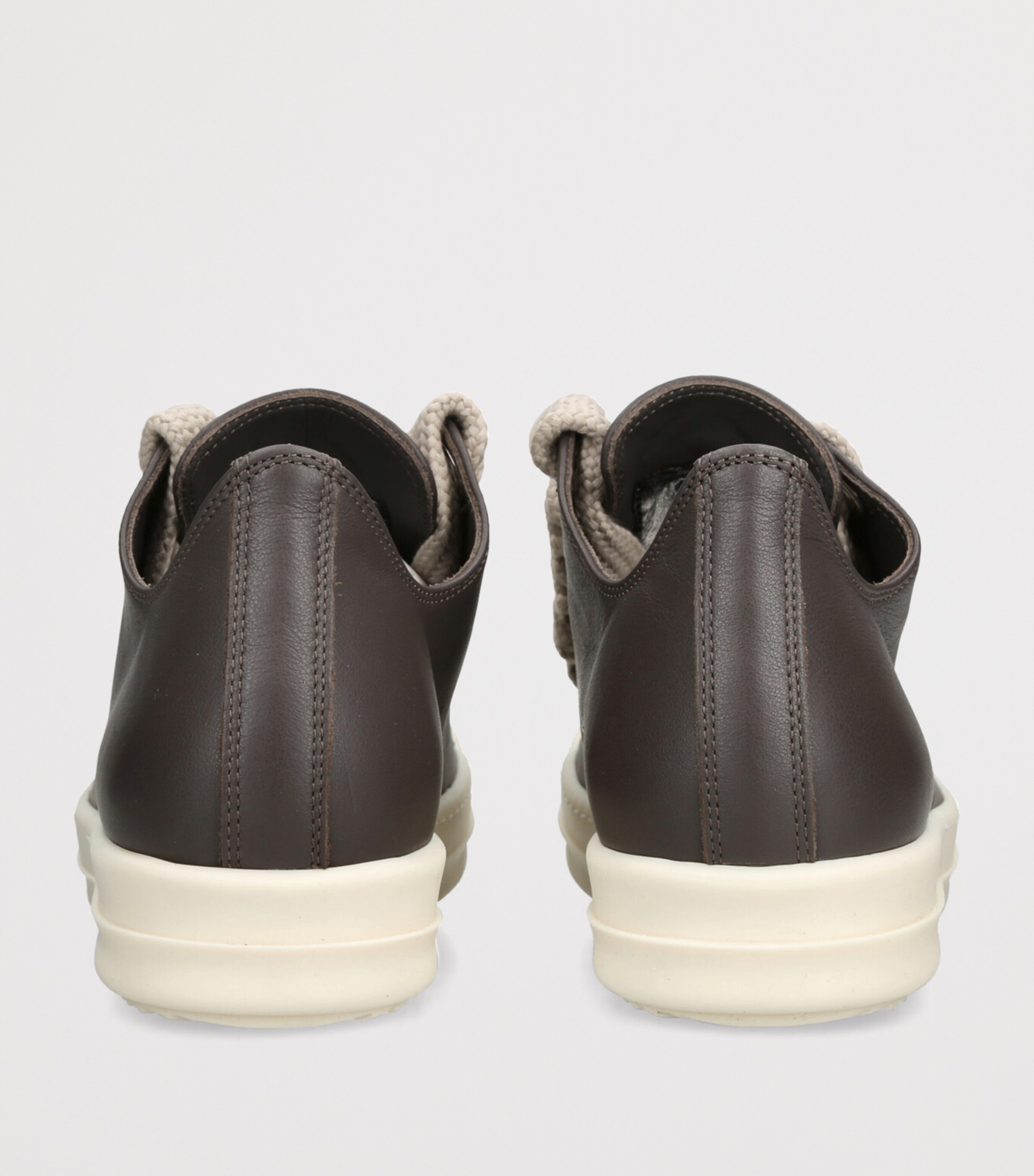 Rick Owens Leather Jumbo-Lace Sneakers Grey/d.cmb Image 2
