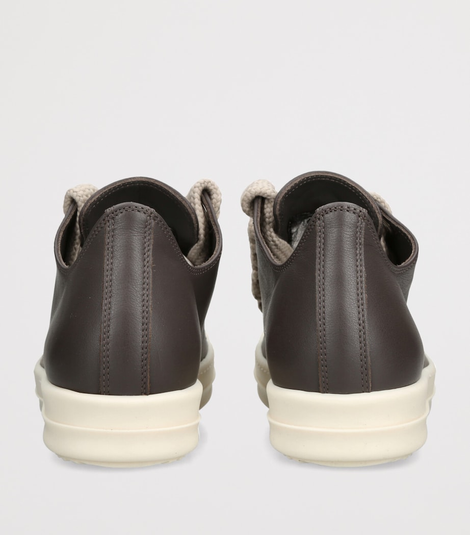 Rick Owens Leather Jumbo-Lace Sneakers Grey/d.cmb Image 2