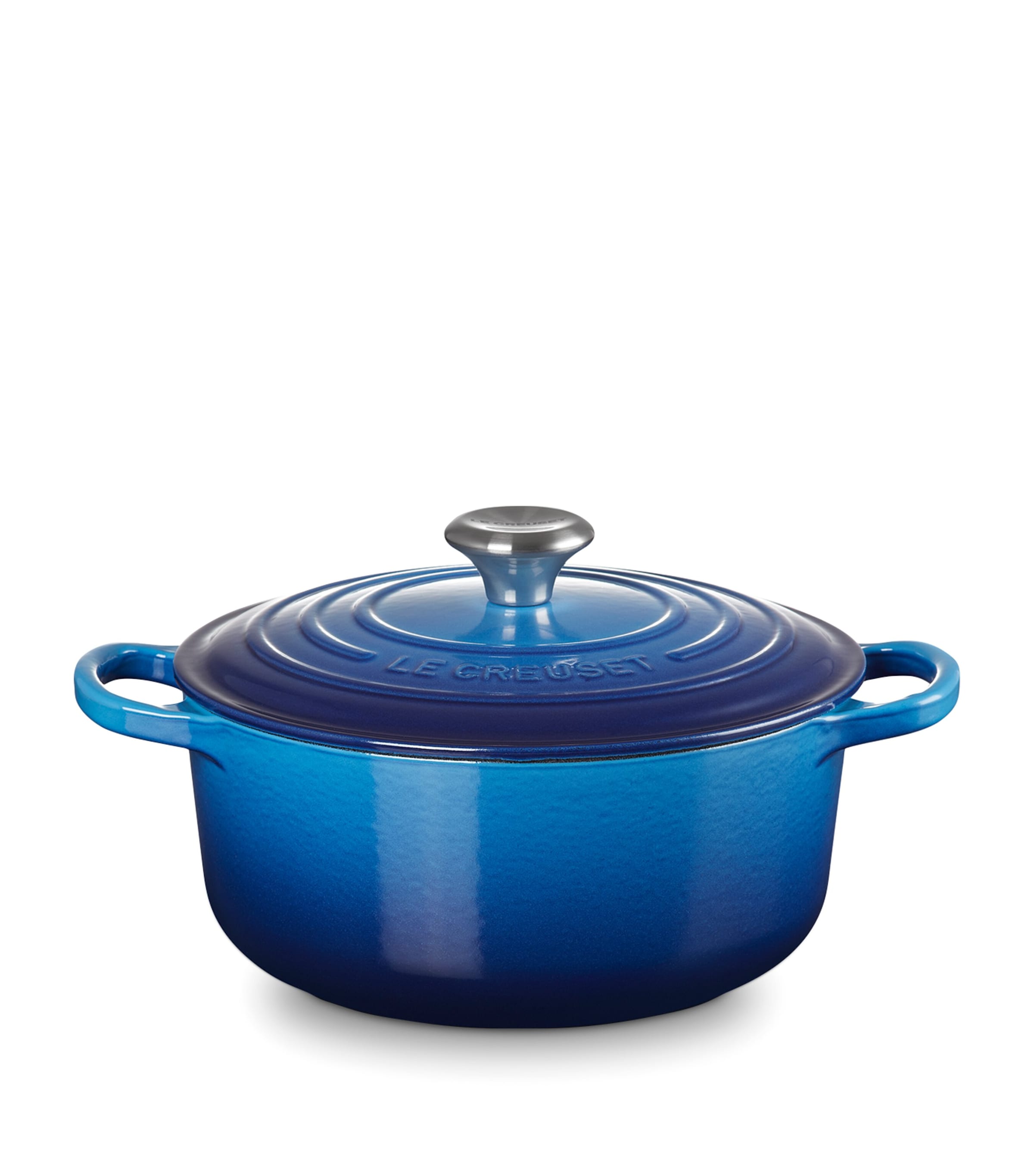 Cast Iron Round Casserole Dish (20cm) AZURE BLUE Image 6