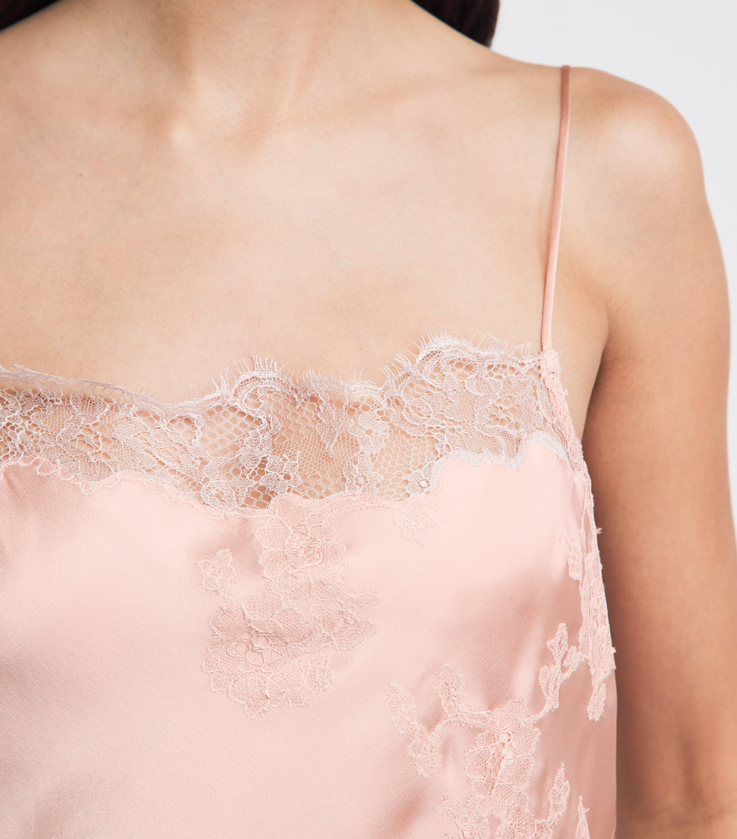 Carine Gilson Womens Silk Lace-Trim Louise Camisole Freesia / Rosa Image 3