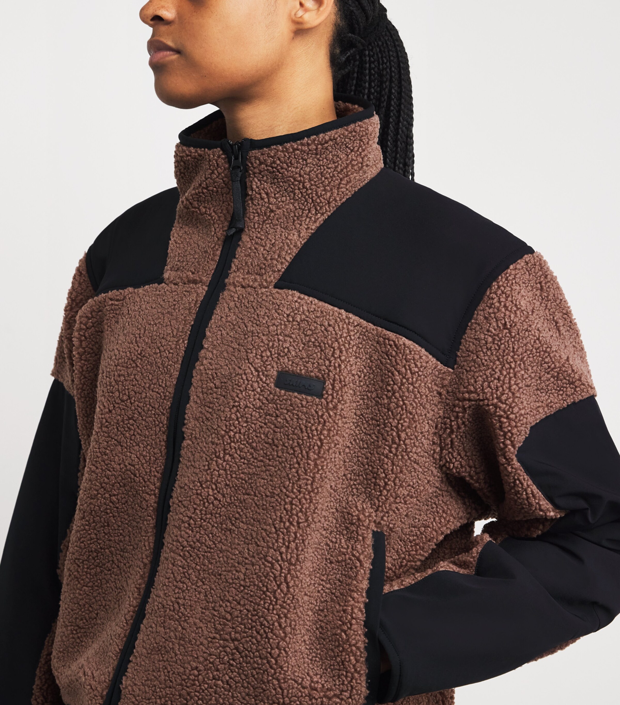 Skims Brown Teddy Boxy Zip-Up Jacket | Harrods US