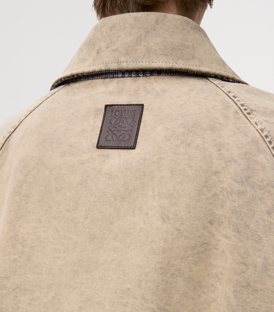 Distressed Denim Jacket BEIGE Image 5