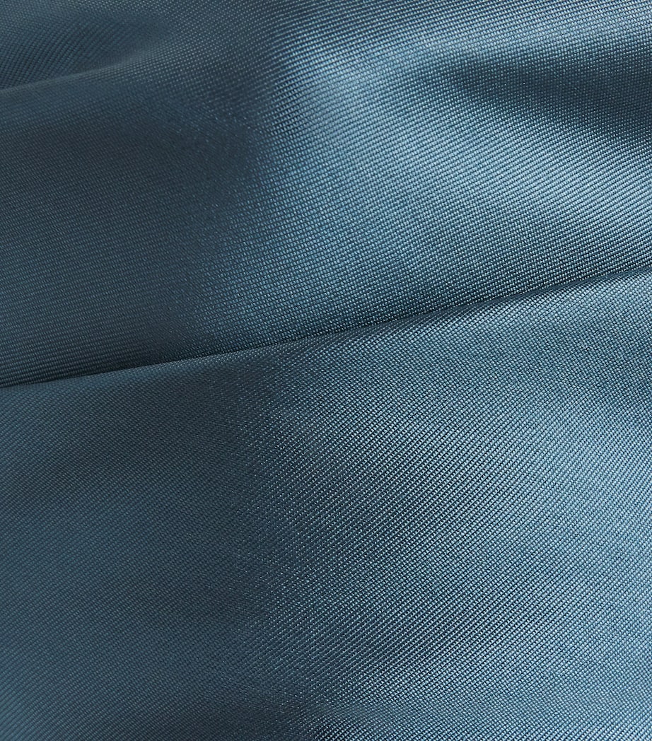 Marmar Halim Womens Satin Cape Column Gown Gray Blue Image 6