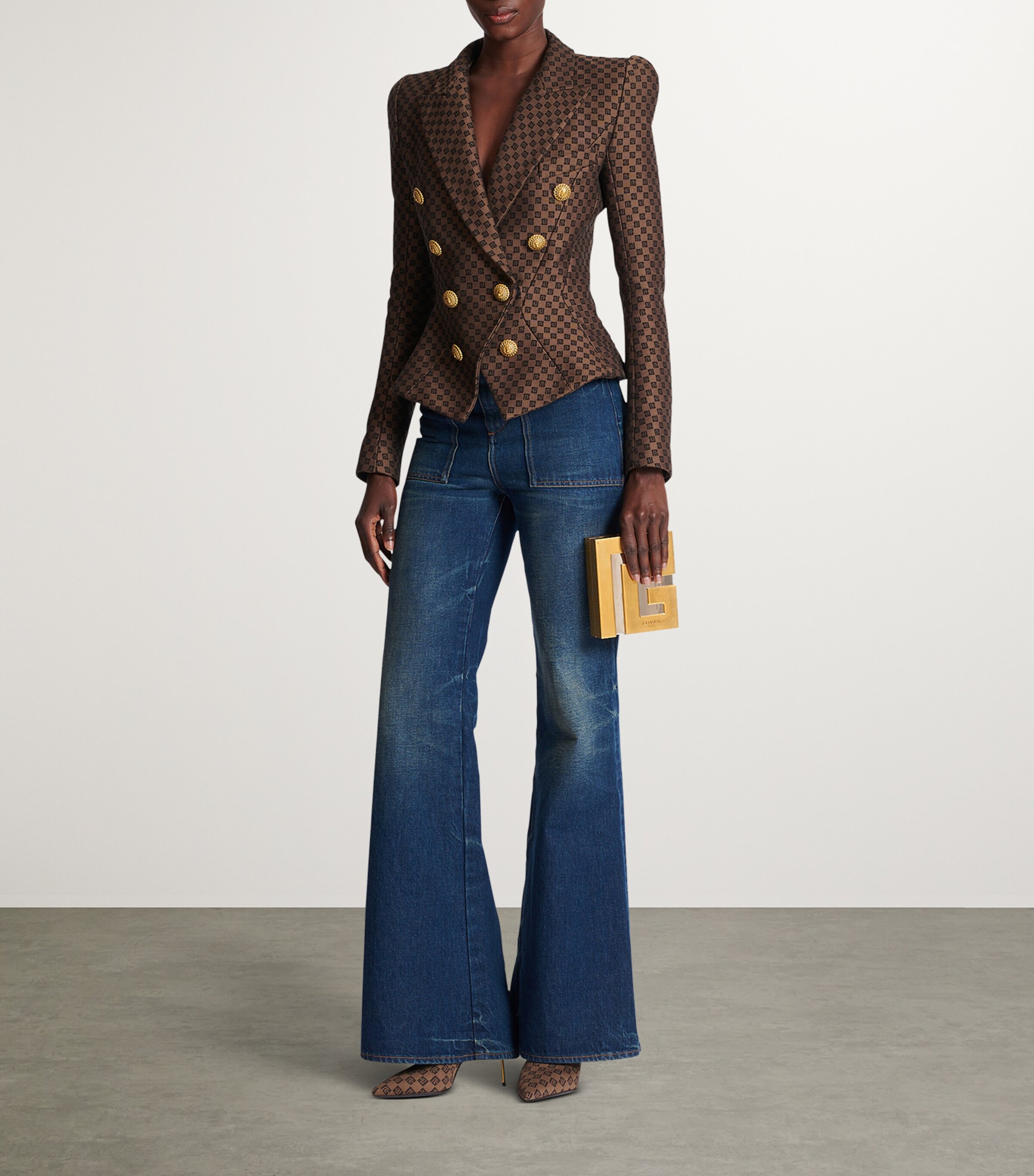 Metal Monogram Clutch Bag IAB OR/ARGENT Image 8