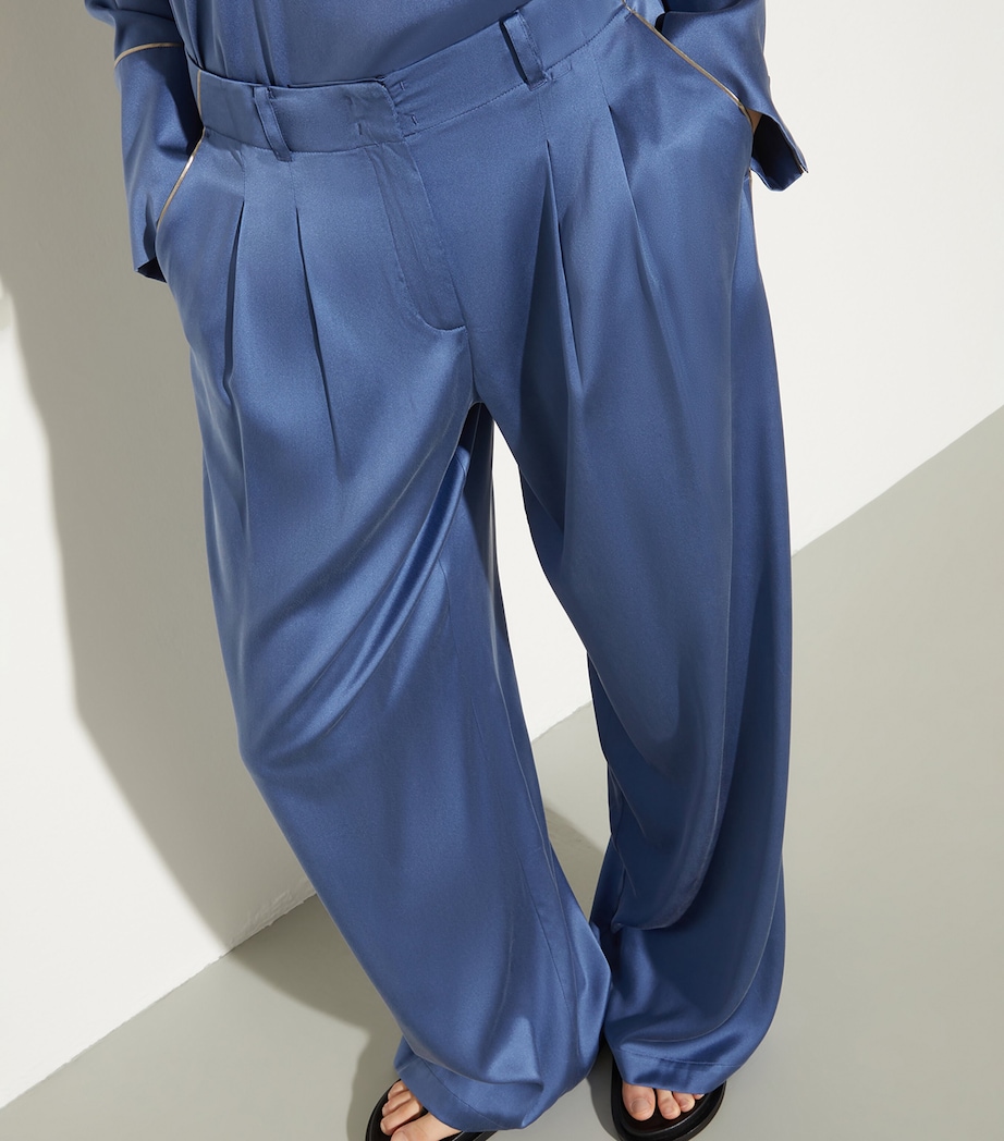 MAX&Co. Womens Stretch-Silk Trousers Avio Image 6