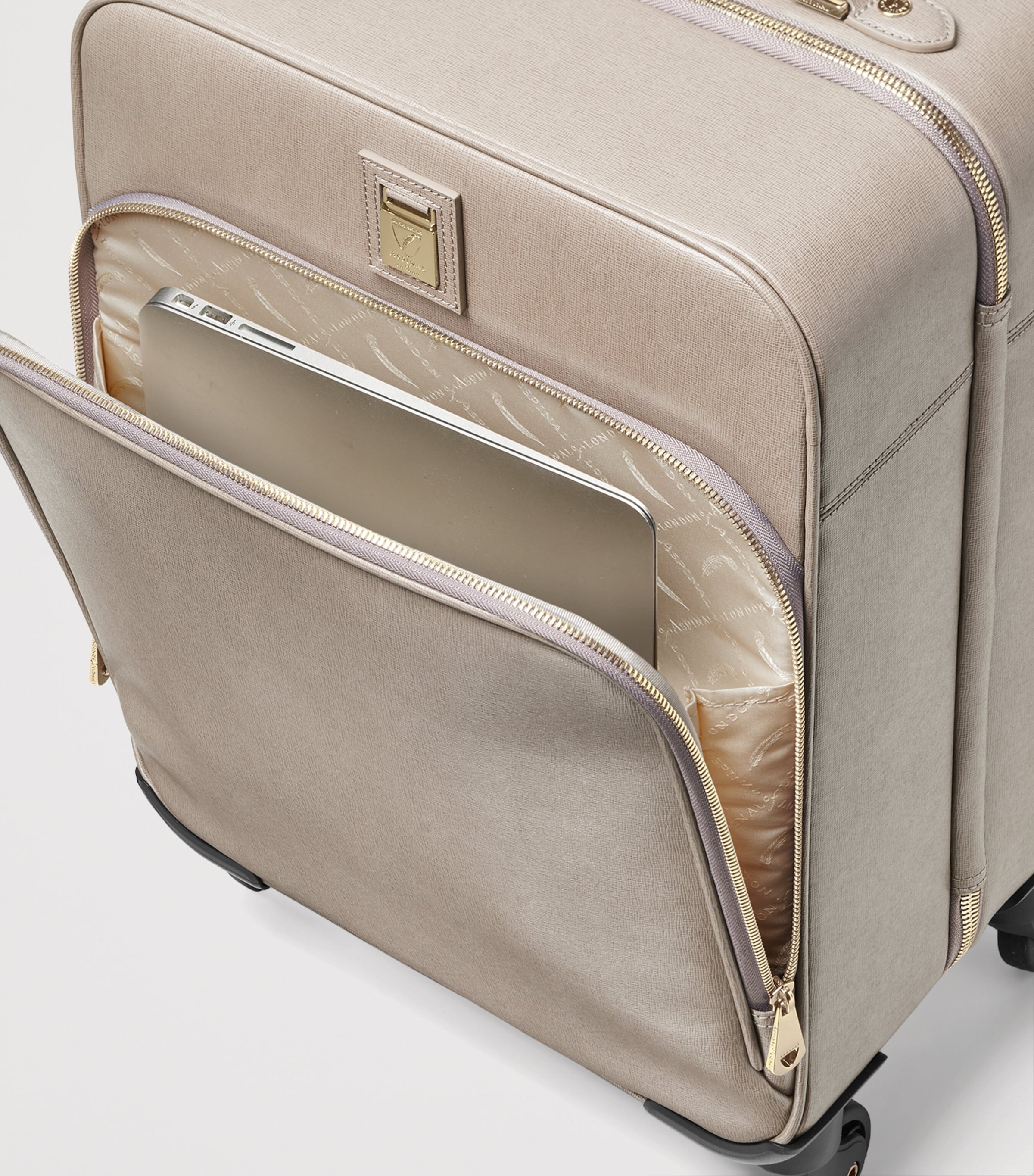 Leather Cabin Suitcase TAUPE Image 4