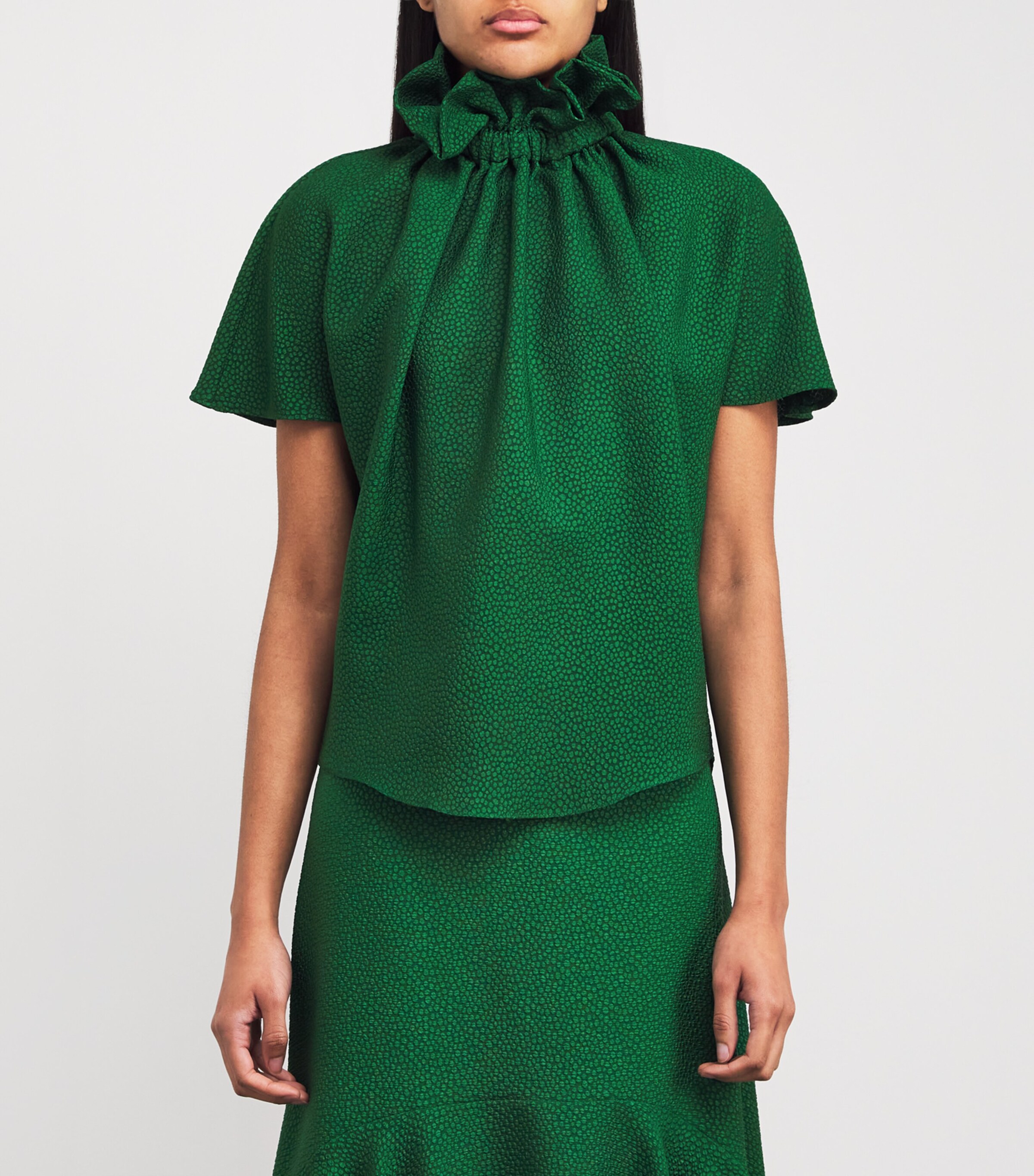 Bubble Jacquard Ruff Blouse BOT Image 3