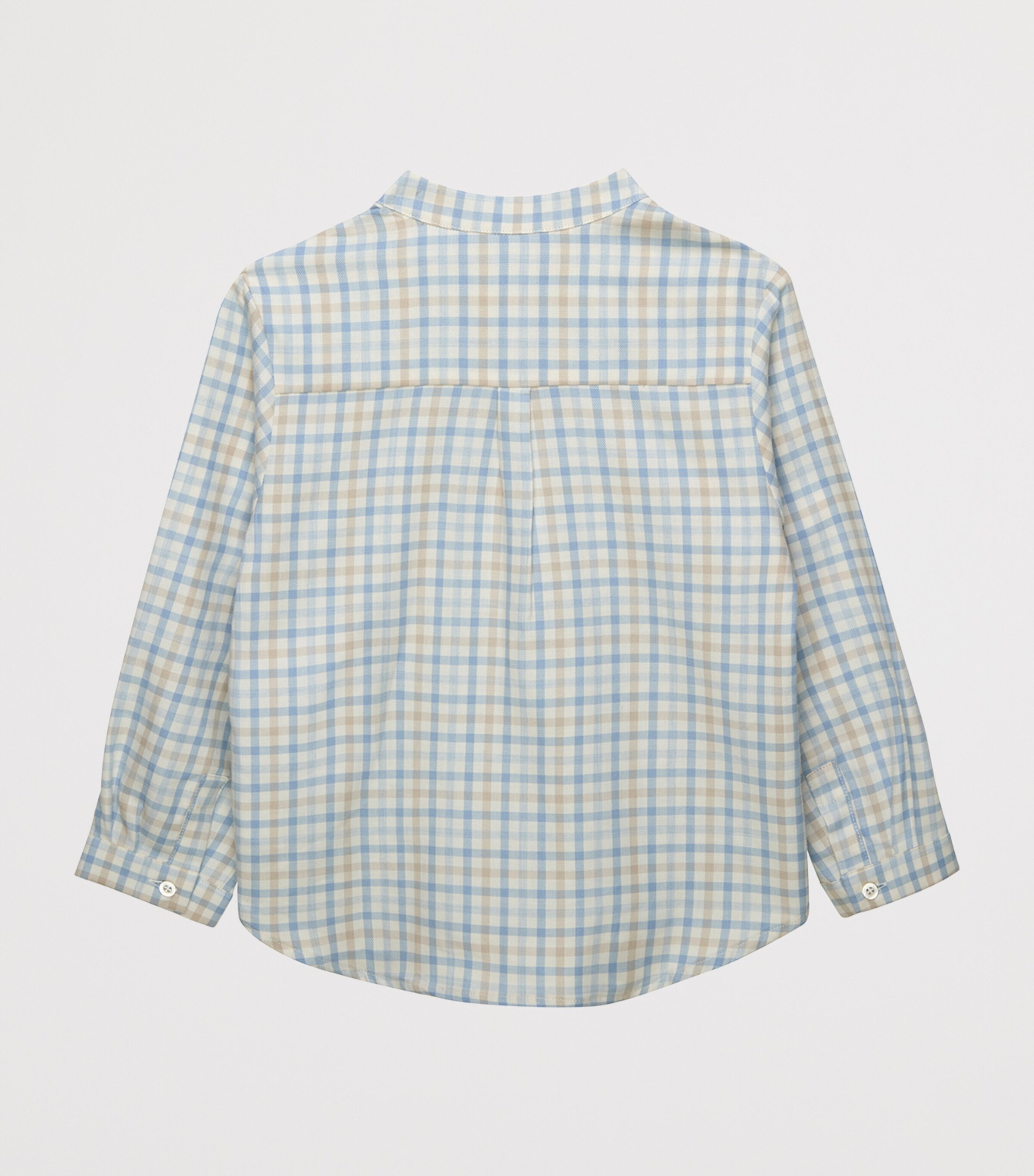 Trotters Cotton Check Oscar Shirt (6-11 Years) Pale Blue Image 2