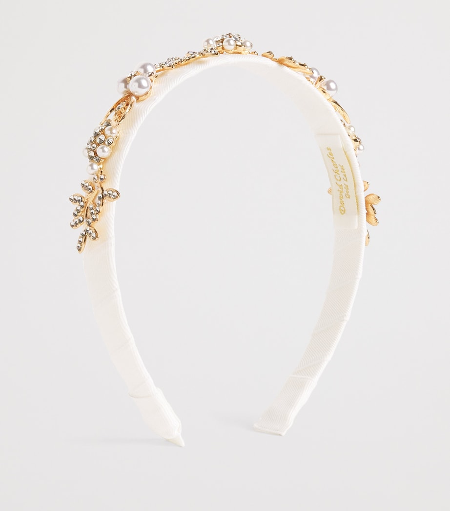 Diamanté and Faux Pearl-Embellished Headband LIVORY Image 2