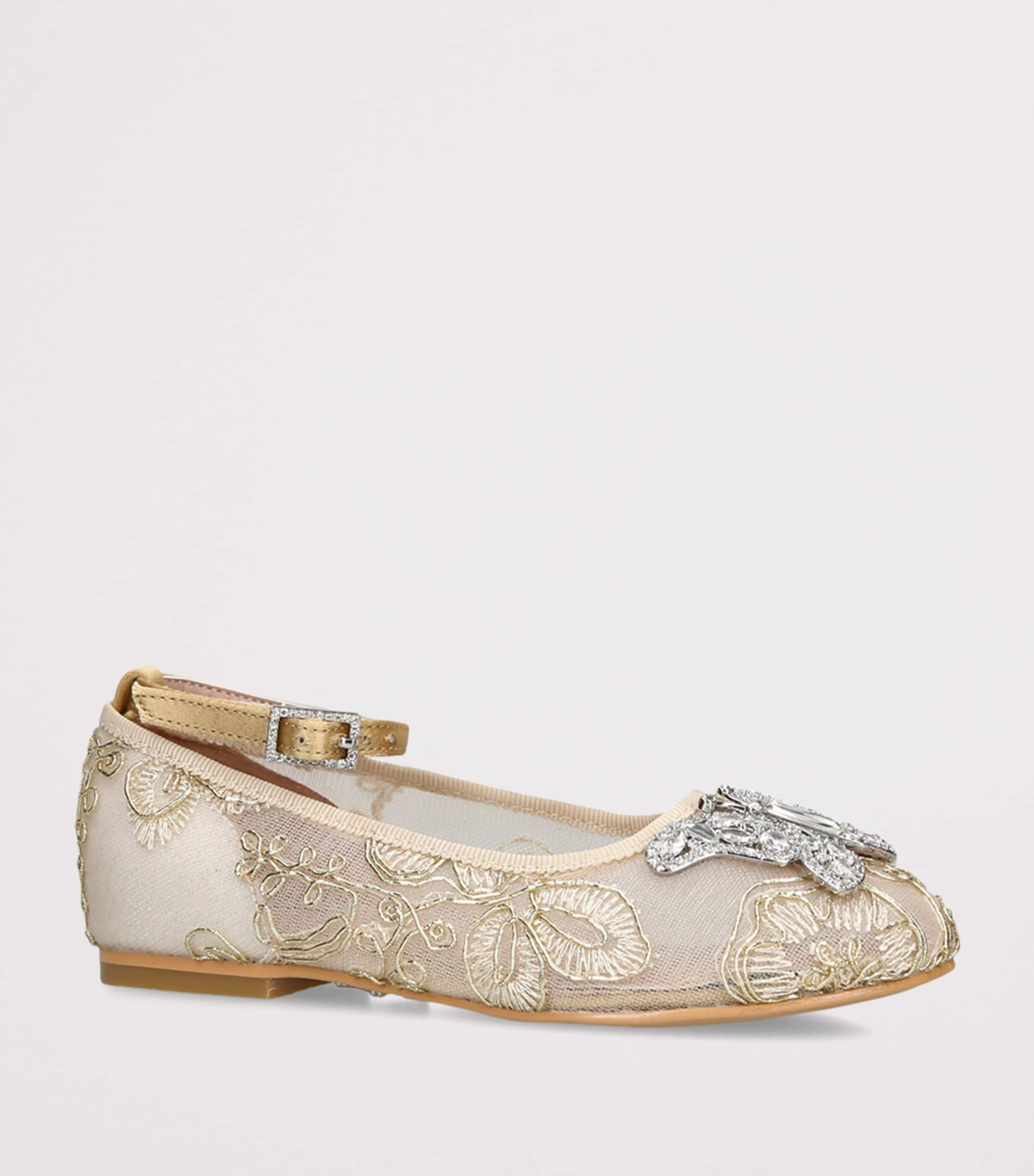 Aruna Seth Lace Angelina Ballet Flats Gold Image 2