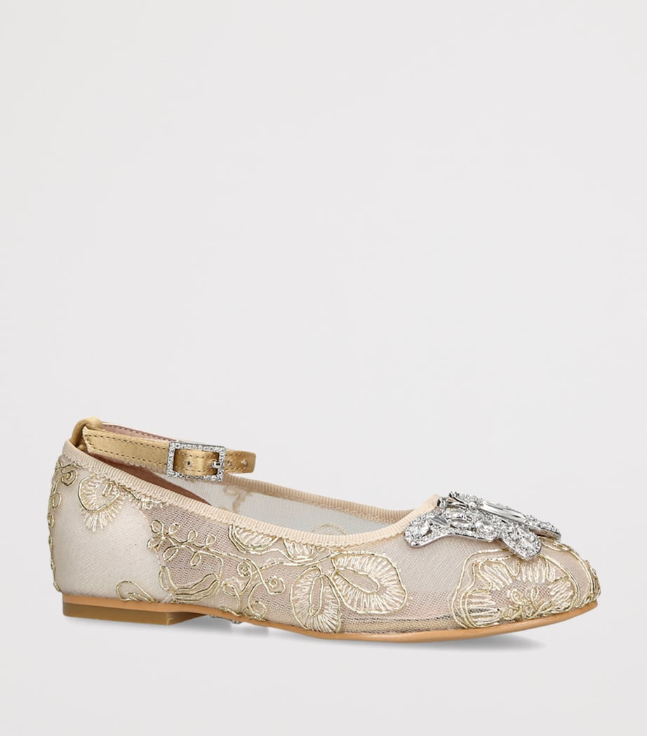 Aruna Seth Lace Angelina Ballet Flats Gold Image 2