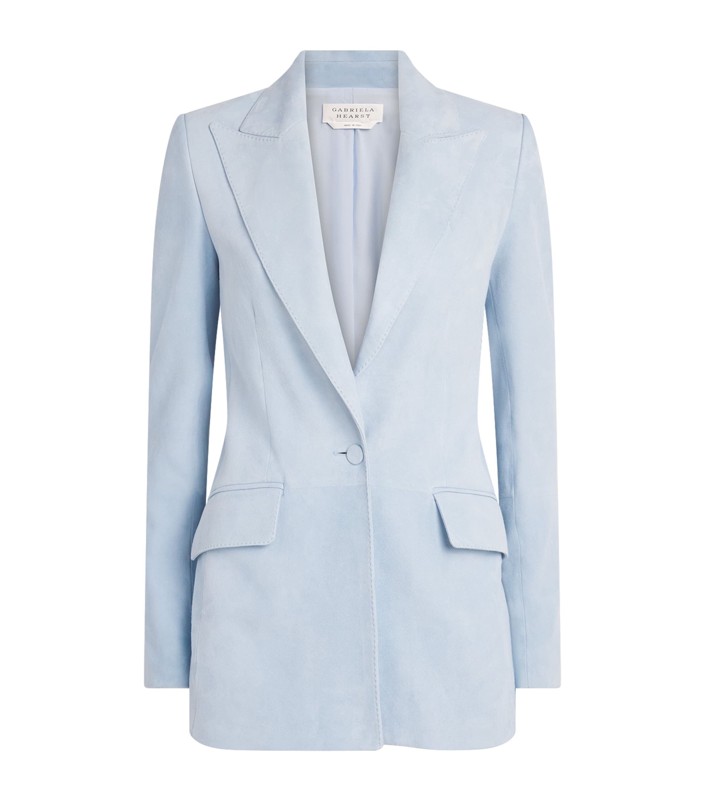 Gabriela Hearst Womens Suede Leiva Blazer Lgb Light Blue Image 1